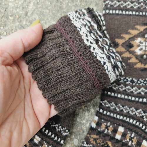 ALPACA WOOL Socks Nordic Ethno gray navy brown  - Size EUR 39-46  ankle socks for men women Unisex Survival Alpaca socks