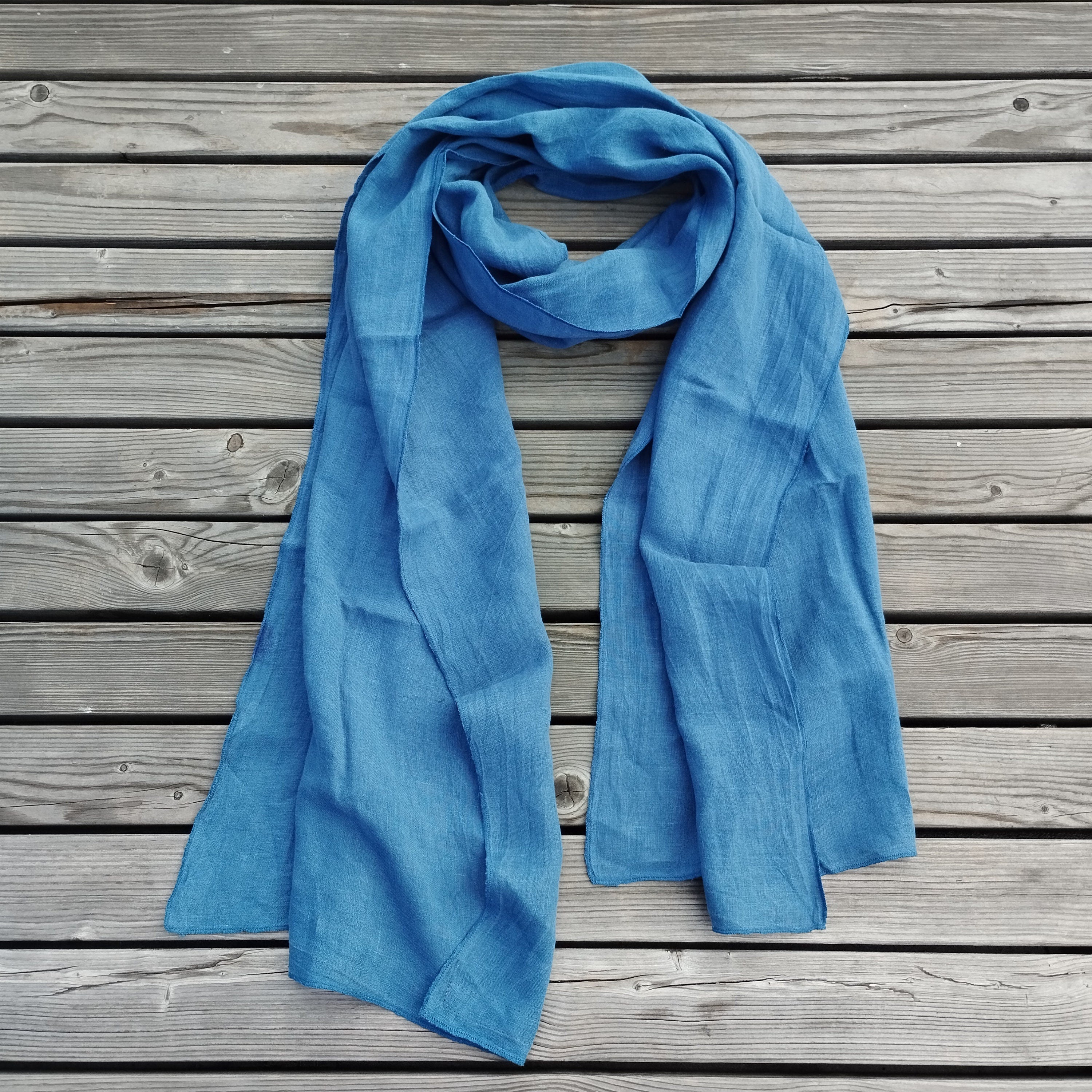 Linen Scarf - Unisex Natural Linen Gauze Scarf | Soft Breathable Flax Fiber Wrap