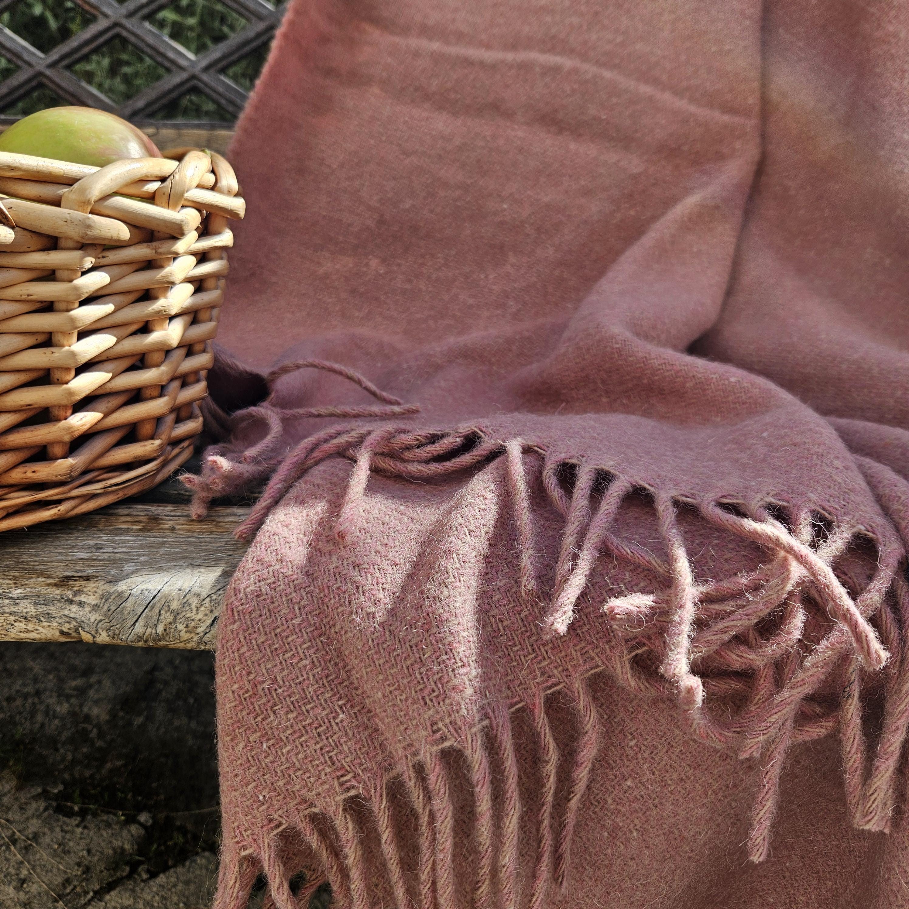 Lambswool Blanket - Reversible Natural Wool Plaid Throw | Cozy Warm Winter Cover