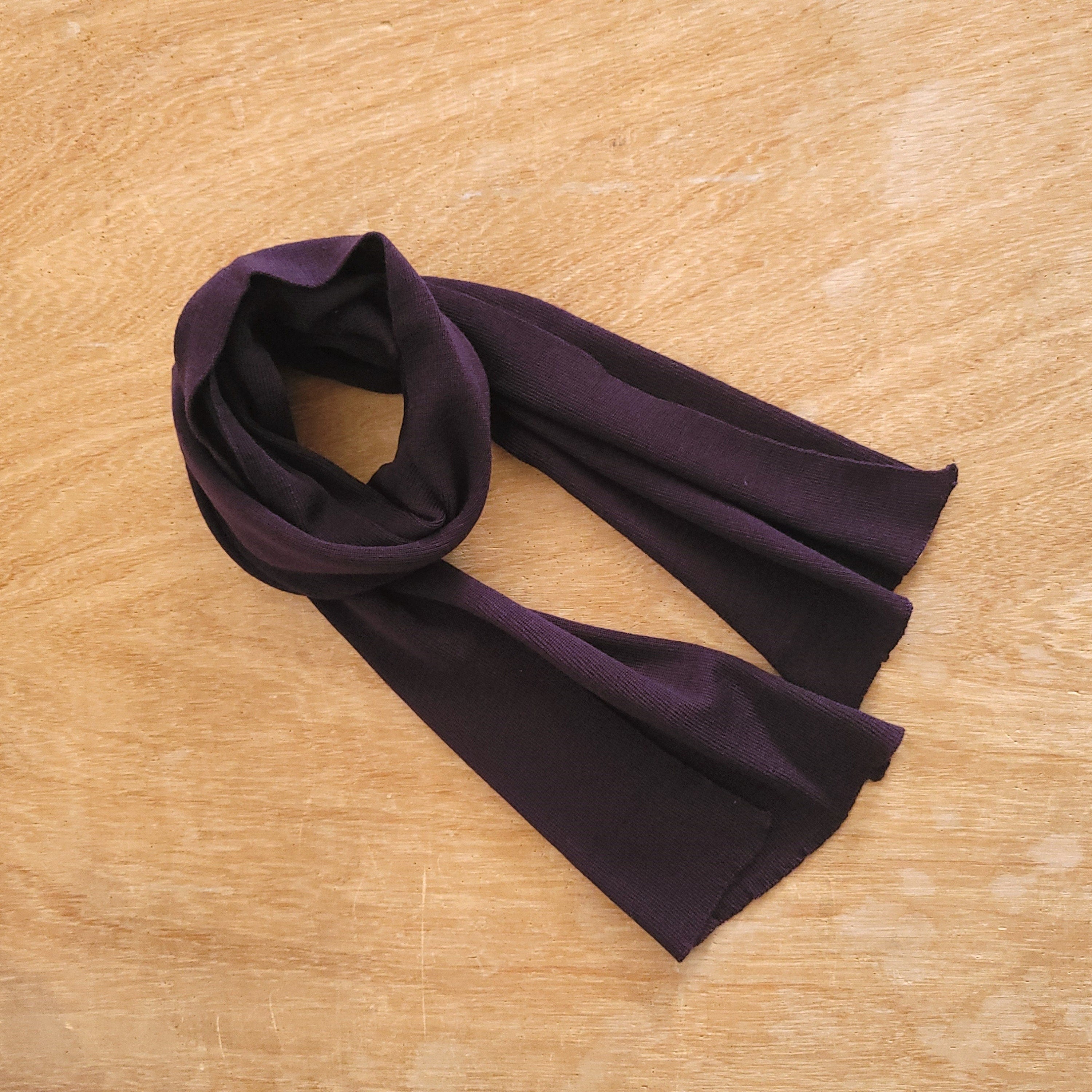 Merino Wool Scarf - Lightweight Purple Knitted Winter Wrap, Soft & Machine Washable