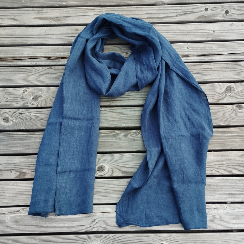 Linen Scarf Unisex – Washed Flax Stole, Soft Breathable Fabric, Large Sheer Gauze Wrap