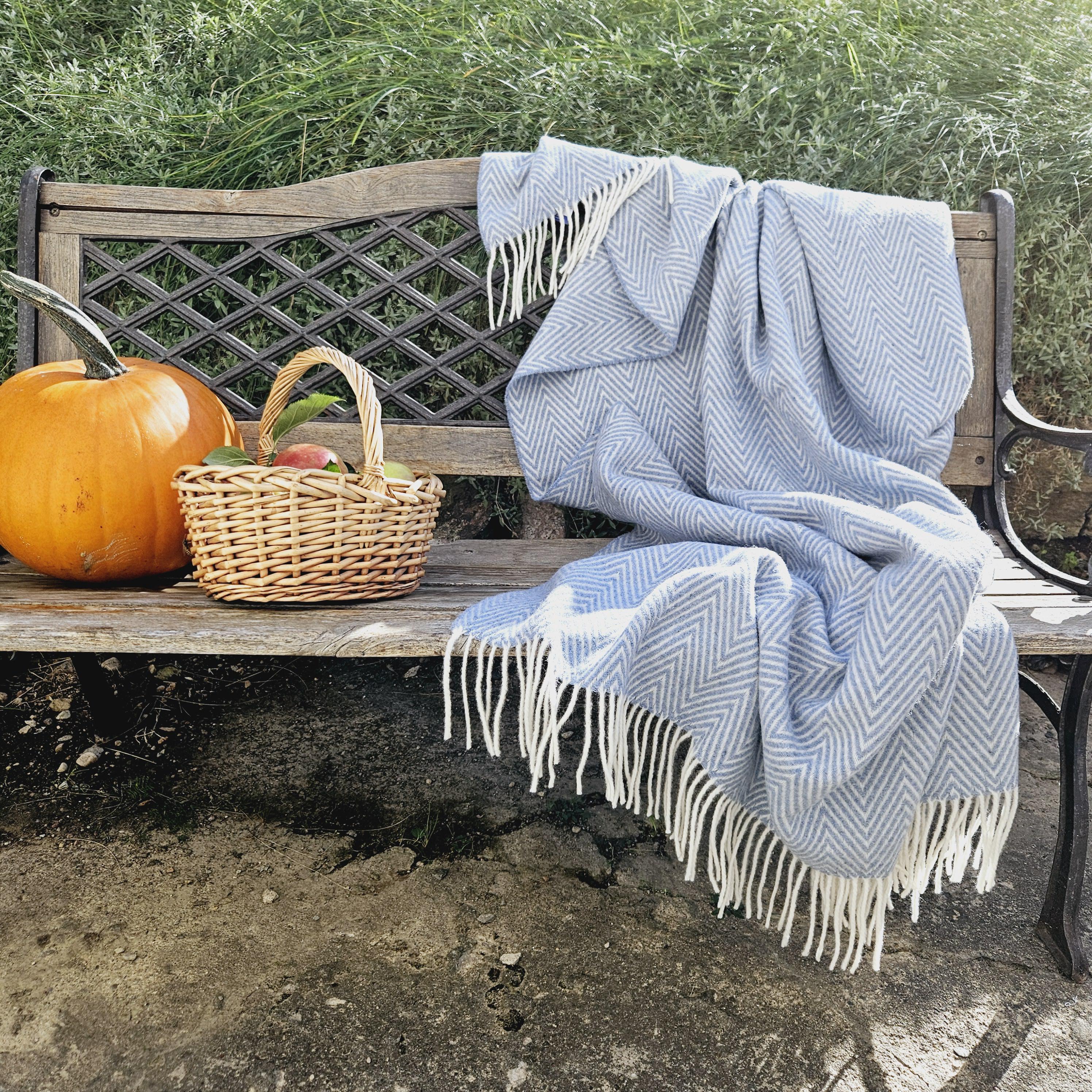 Lambswool Blanket – Warm Winter Wool Throw | Natural Wool Plaid Reversible Cozy Home