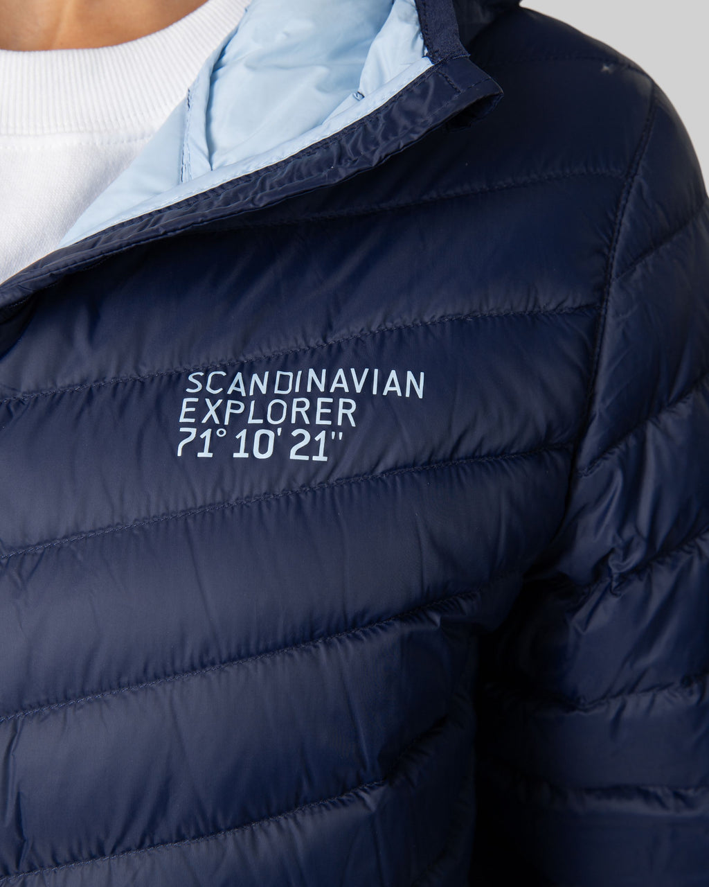 Scandinavian explorer  - Down Jacket Ultra Light Women - Blue Marine/Light Blue