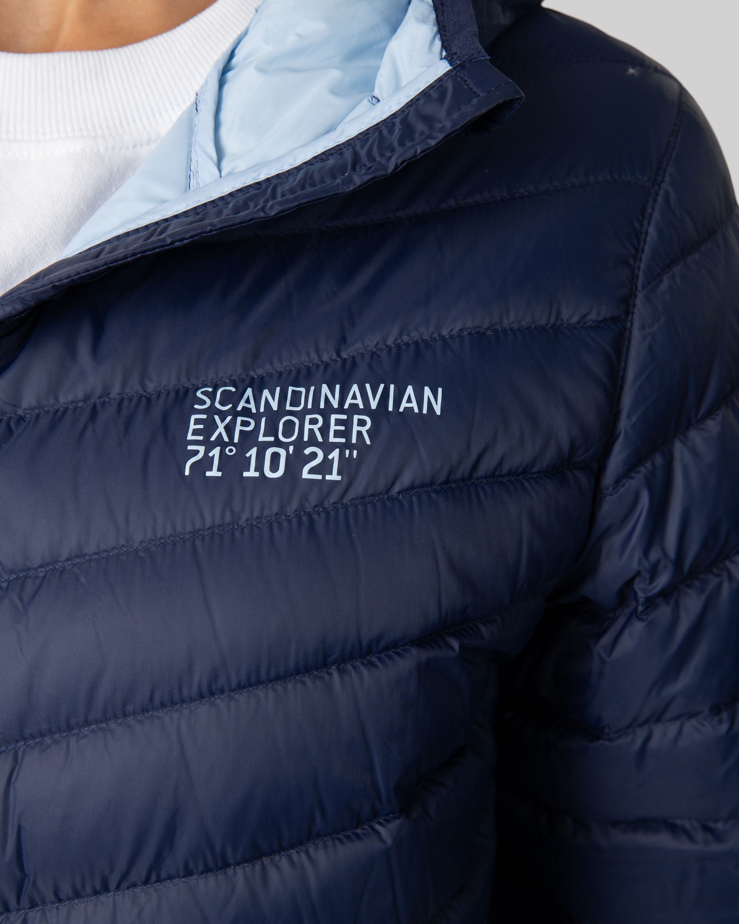 Scandinavian explorer  - Down Jacket Ultra Light Women - Blue Marine/Light Blue