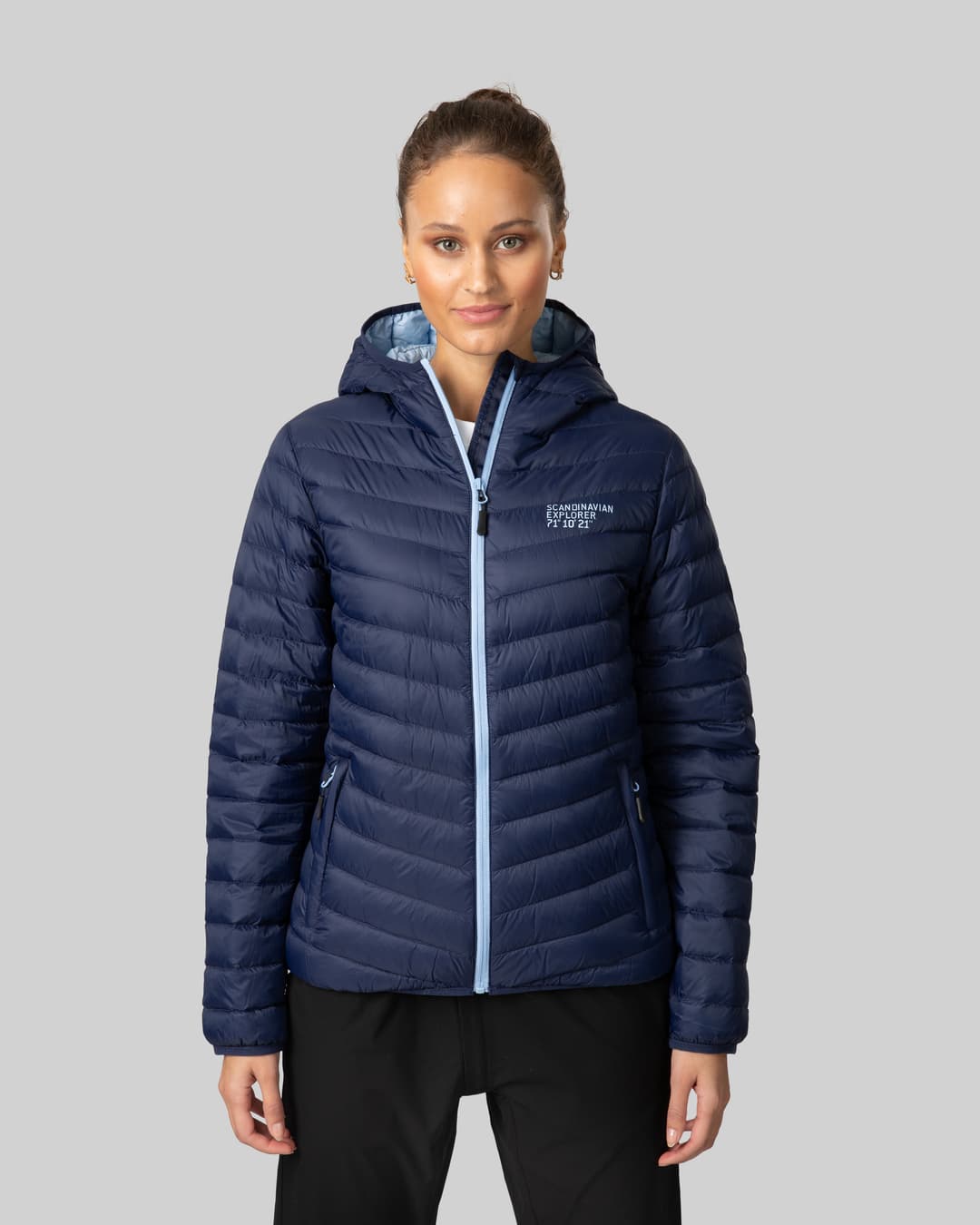 Scandinavian explorer  - Down Jacket Ultra Light Women - Blue Marine/Light Blue