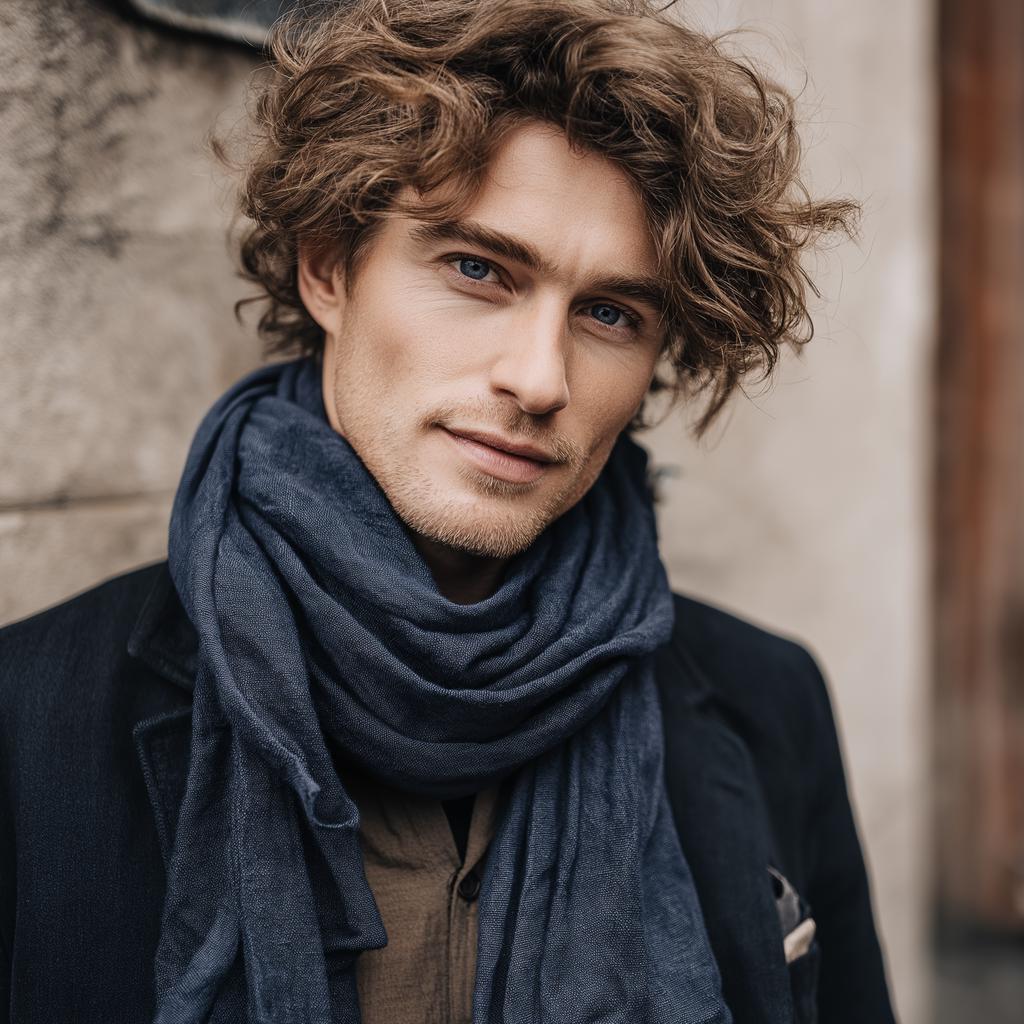 Linen Scarf Unisex – Washed Flax Stole, Soft Breathable Fabric, Large Sheer Gauze Wrap