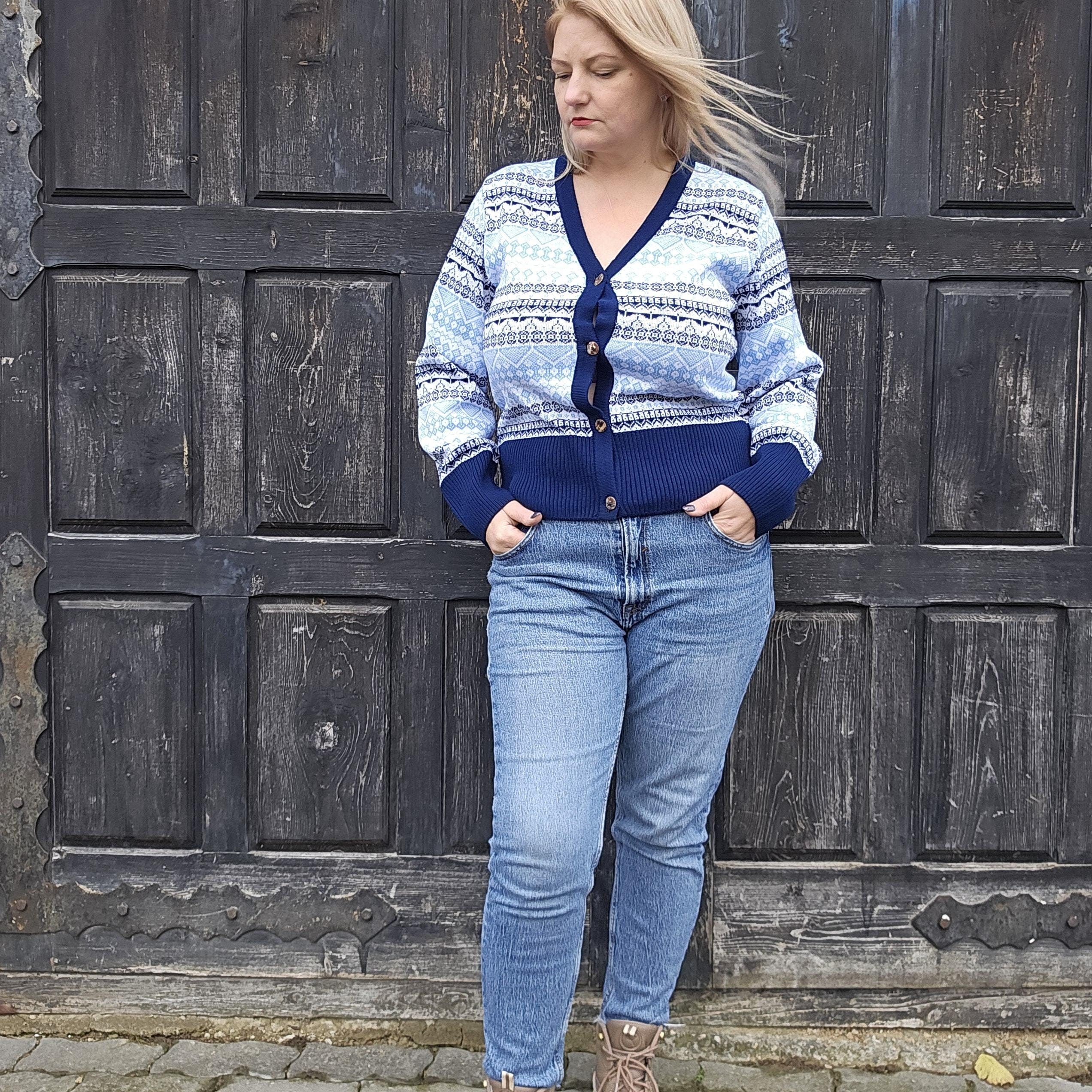 blue cardigan in wool swedish wool sweater