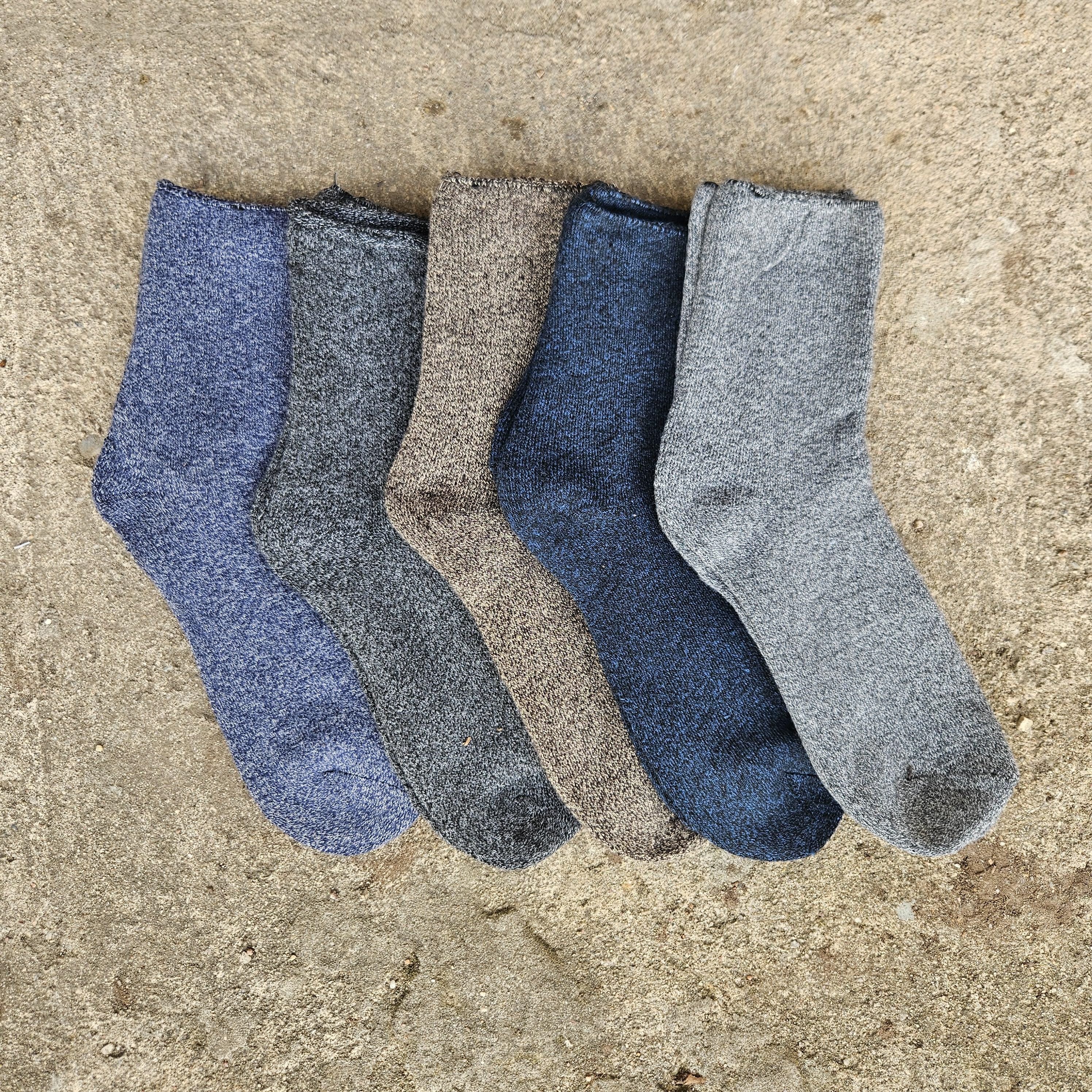 thicker MERINO WOOL Socks gray Diabetic - Size EUR 39-46 Nordic warm ankle socks for men or women Unisex Diabetic Wide Non-Binding Top
