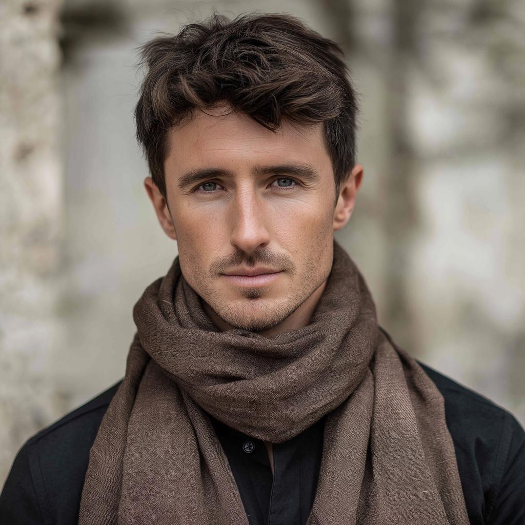 Linen Scarf Unisex – Washed Flax Stole, Soft Breathable Fabric, Large Sheer Gauze Wrap