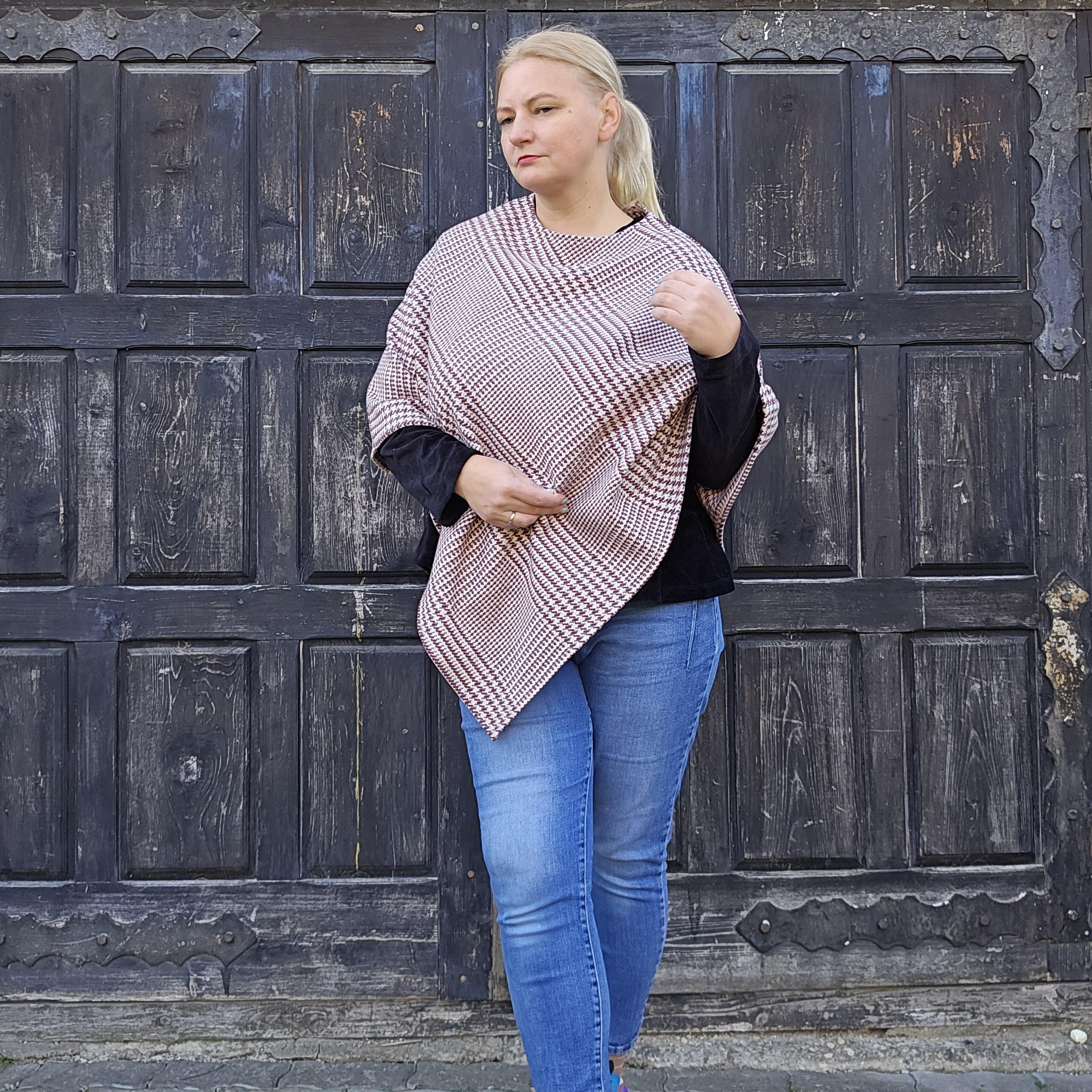 Wool Blanket Poncho Kiruna – Lambswool Cape Hooded Wrap, Petite & Regular Length