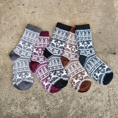 Alpaca Wool Socks – Warm Nordic Lapland Ankle Socks With Reinforced Arch Support