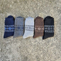 thicker MERINO WOOL Socks - black Snowflake - Size EUR 39-42 43-46 Nordic warm socks for men or women Unisex Hiking Running everyday