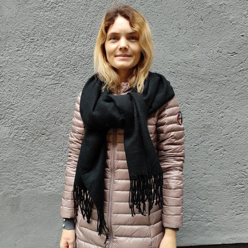 Lambswool Wrap Shawl - Oversized Wool Scarf | Soft Warm Shawl With Fringed Fleece