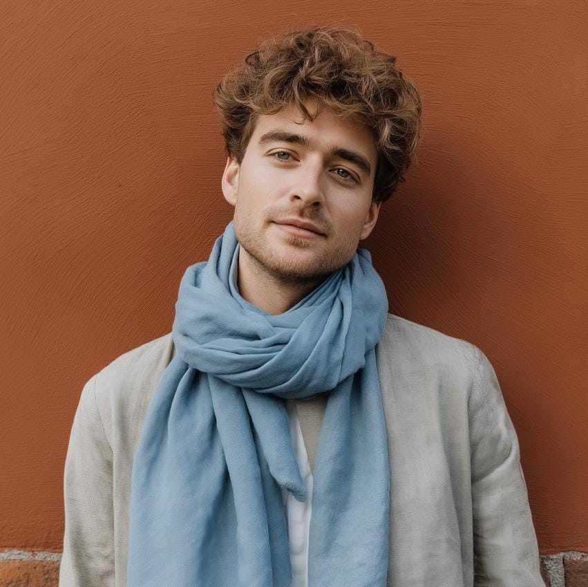 100% Linen Scarf unisex - Women Men - husband brother gift flax stole - large or skinny - Linen Gauze sheer Shawl father day present son