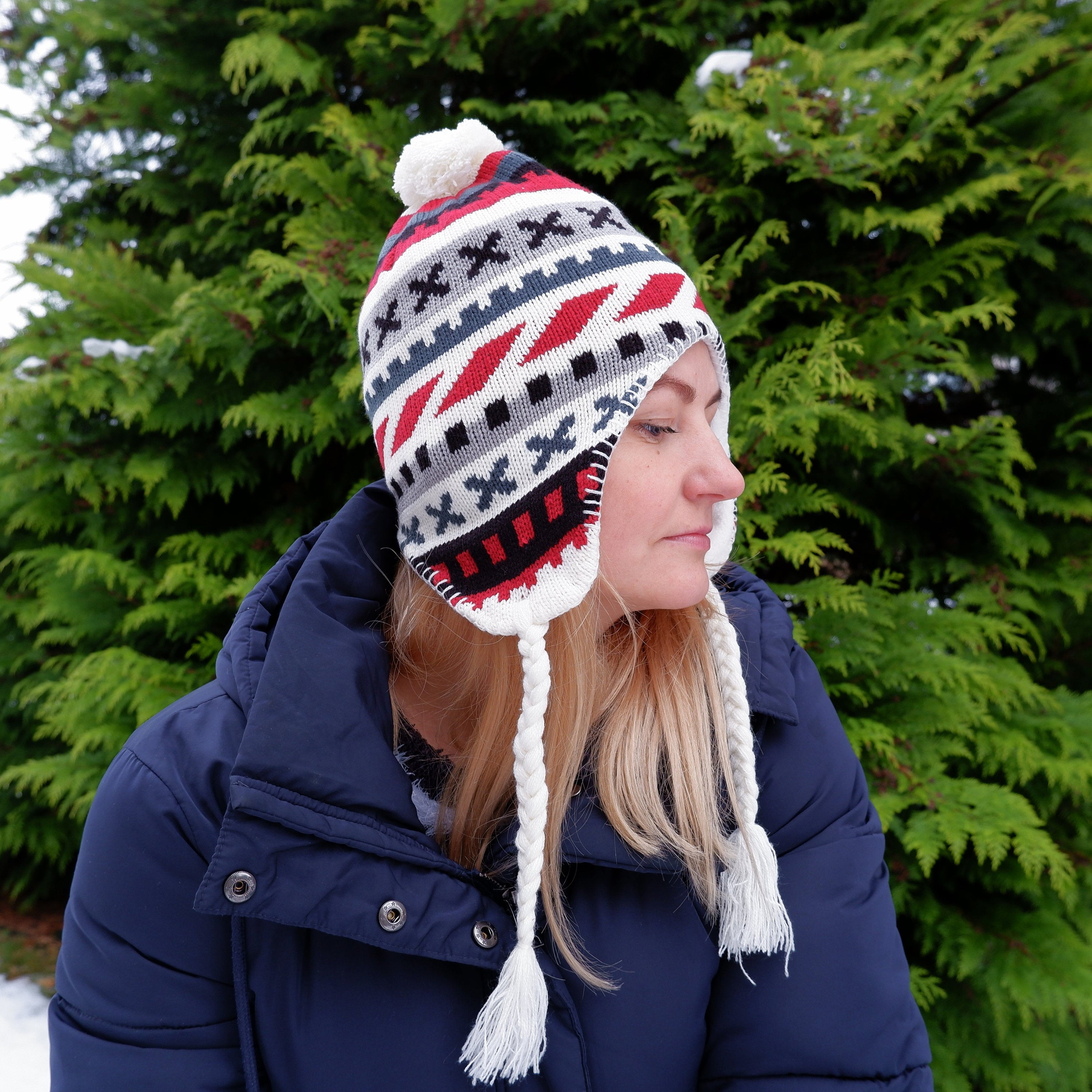 Knitted Wool Hat - Soft Warm Earflap Hat with Fleece Lining | Unisex Winter Cap