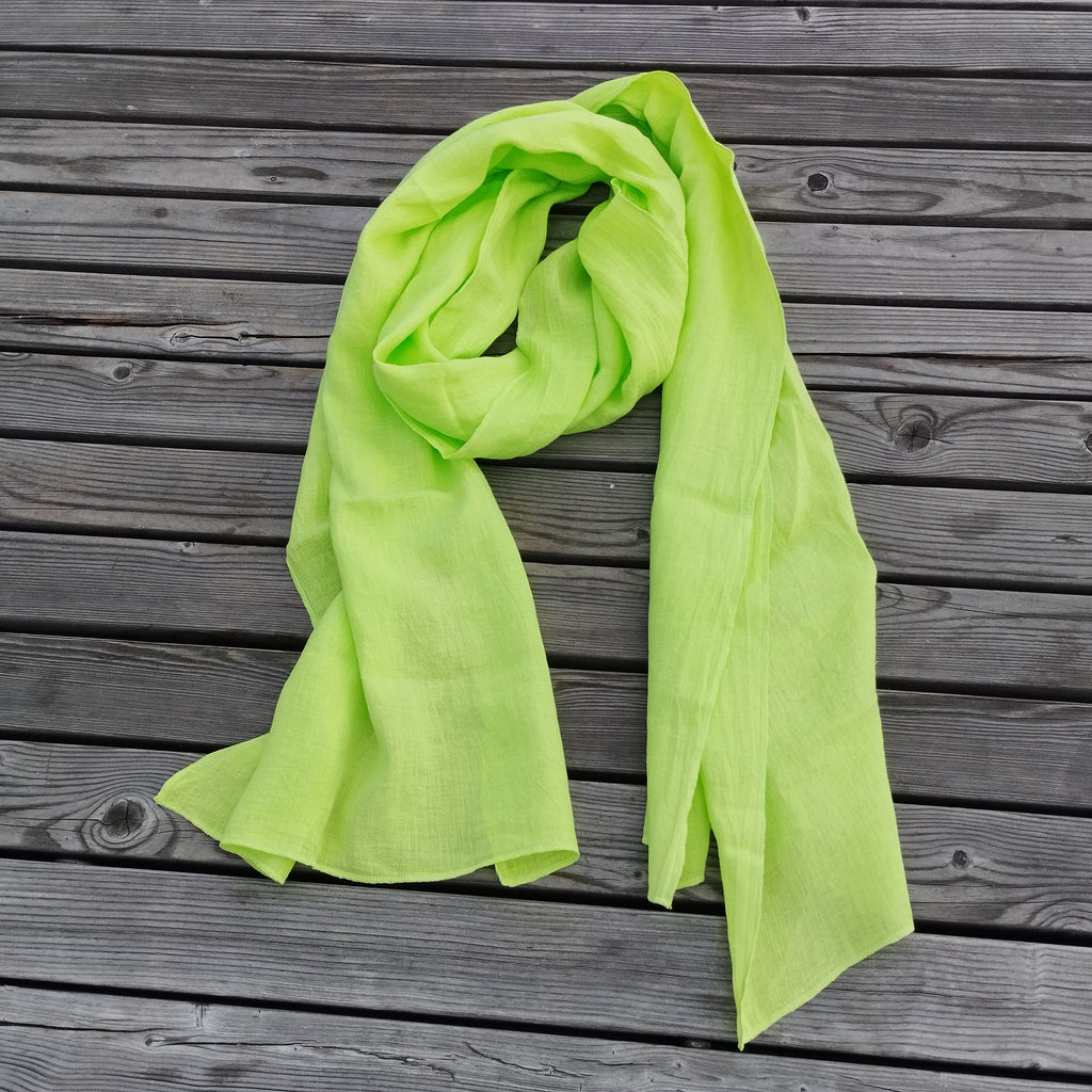 100% Linen Scarf unisex - Women Men - husband brother gift flax stole - large or skinny - Linen Gauze sheer Shawl father day present son