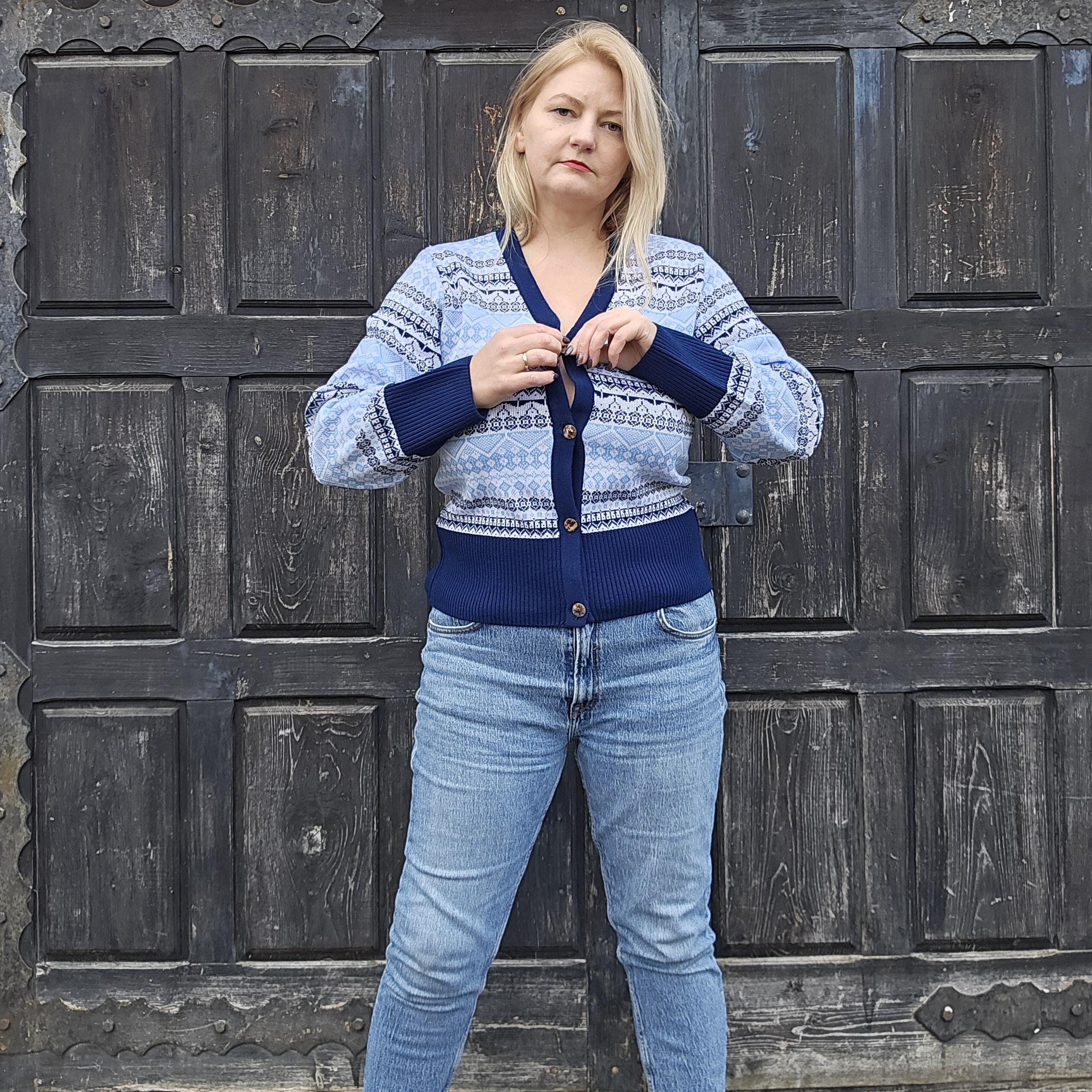 Scandinavian Wool Cardigan - Handcrafted Organic Knit Sweater | Lightweight Winter Pullover