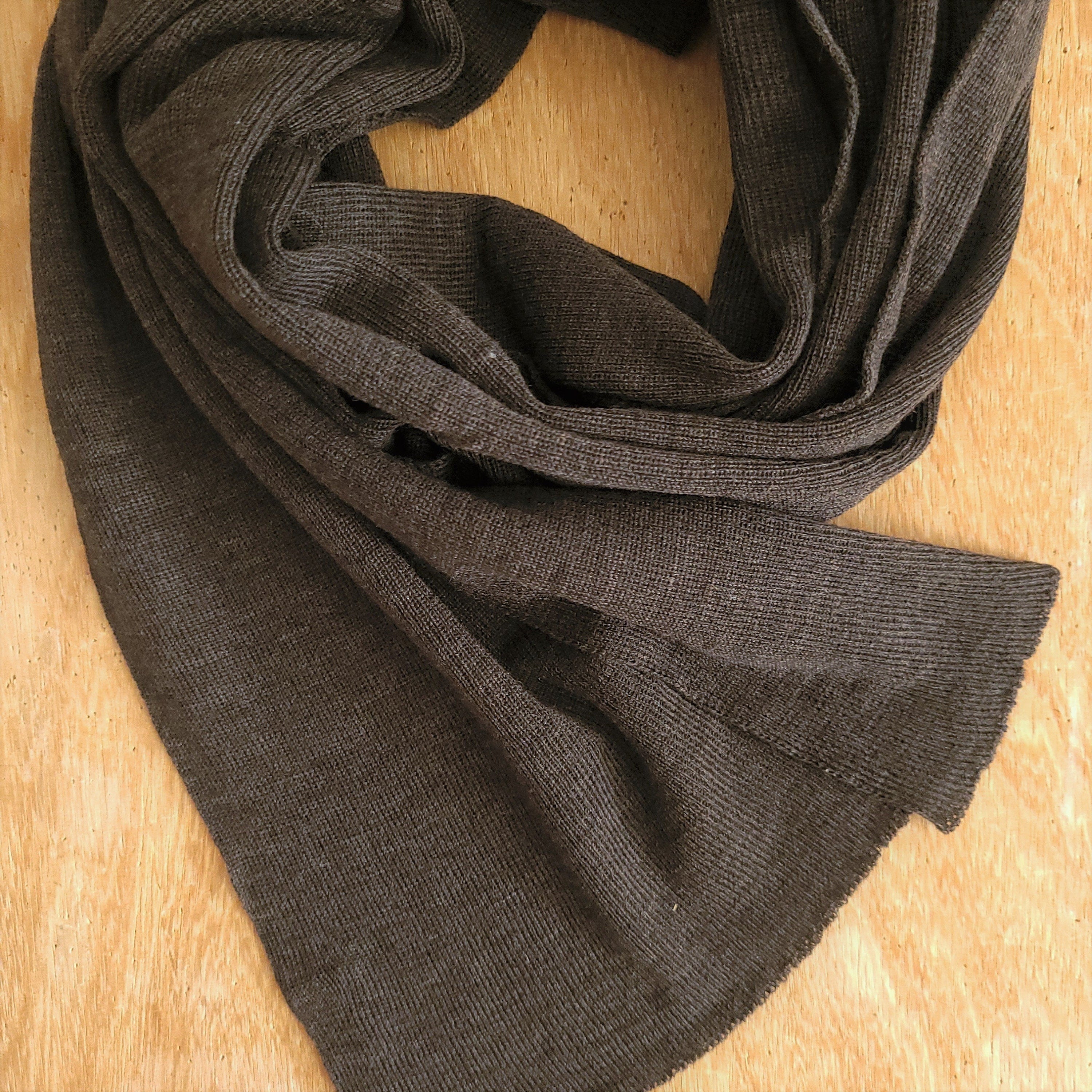 MERINO WOOL SCARF Super light Brown melange for Autum and winter Extra soft lightweight Washable For women and men