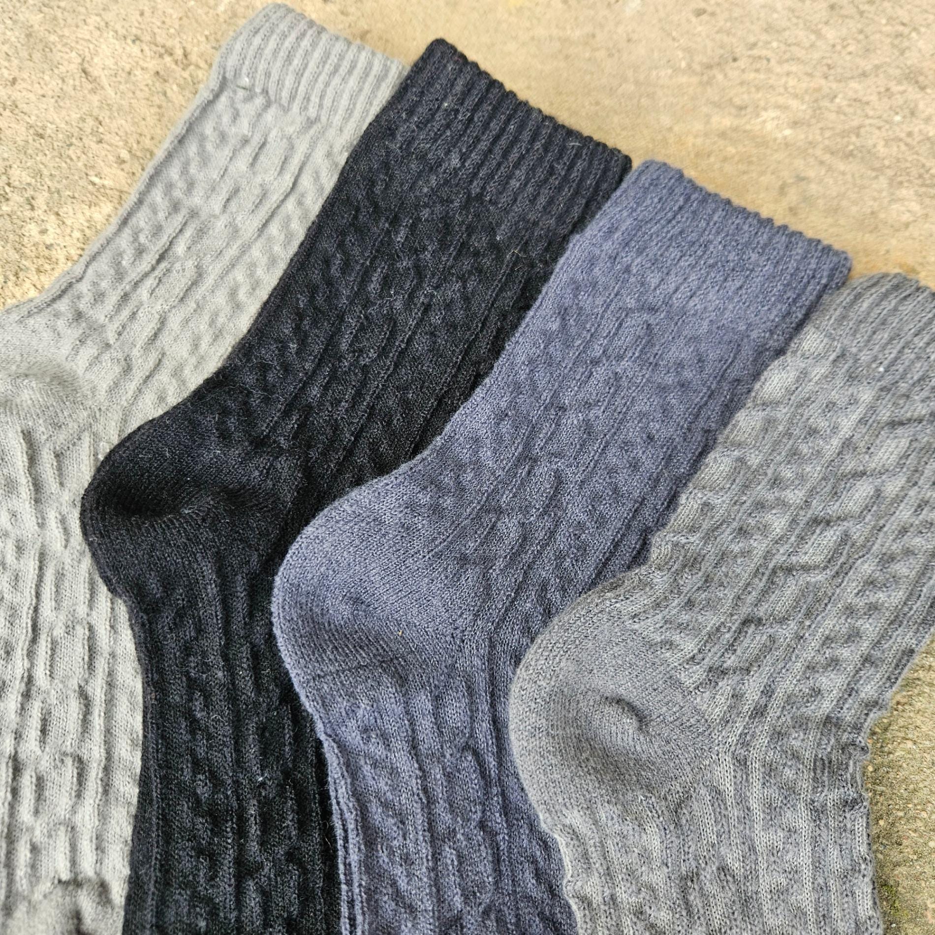 Thin Merino Wool Socks - Lightweight Gray Nordic Warm Hiking Socks For Men & Women