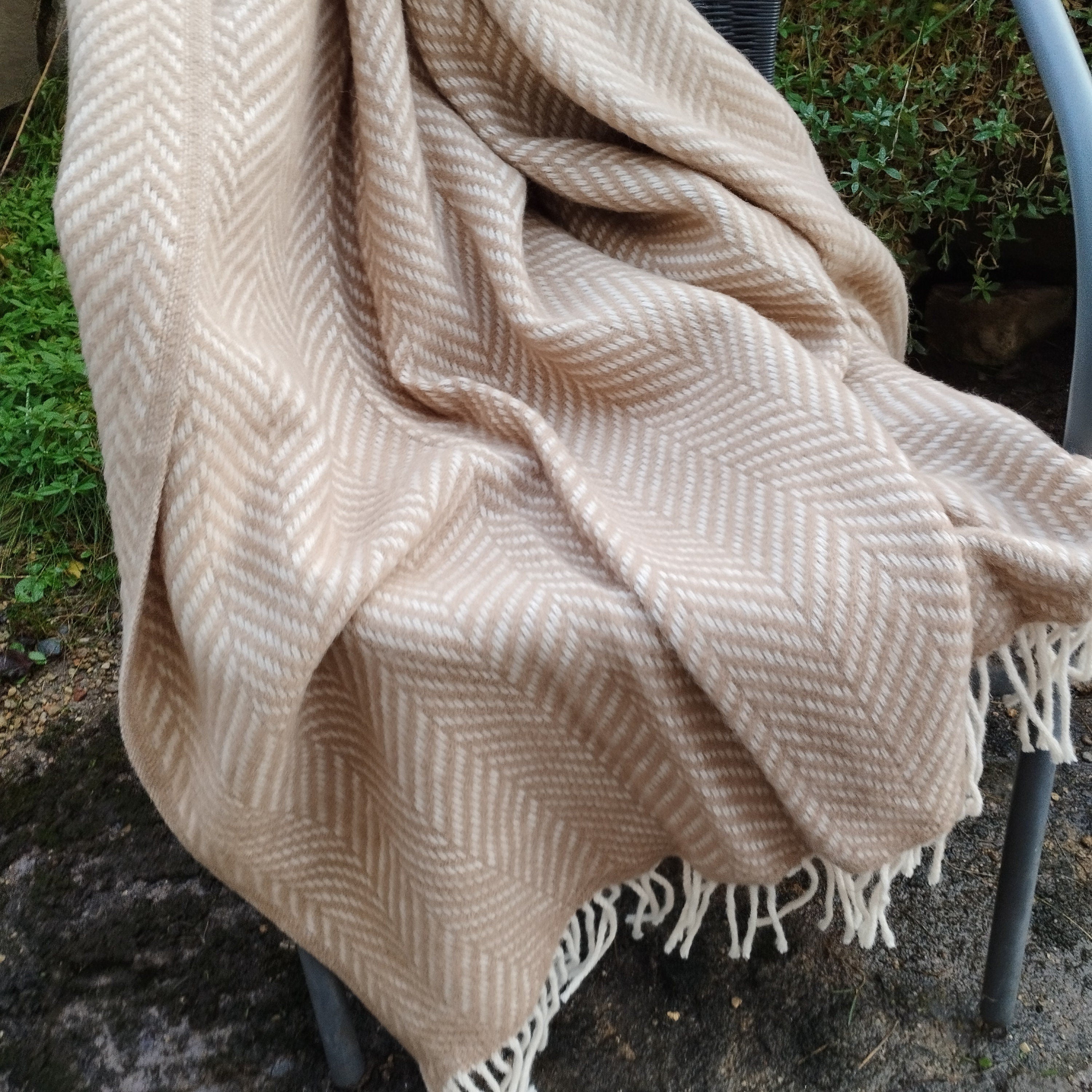 Extra fine quality lambswool blanket soft warm and cozy large brown large sofa throw plaid blanket MERINO WOOL 150x220cm/55x79 inch IN2NORD