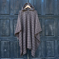 Wool Poncho - Unisex Ruana Cape | Brown Wool Blanket | Comfortable Outdoor Cloak