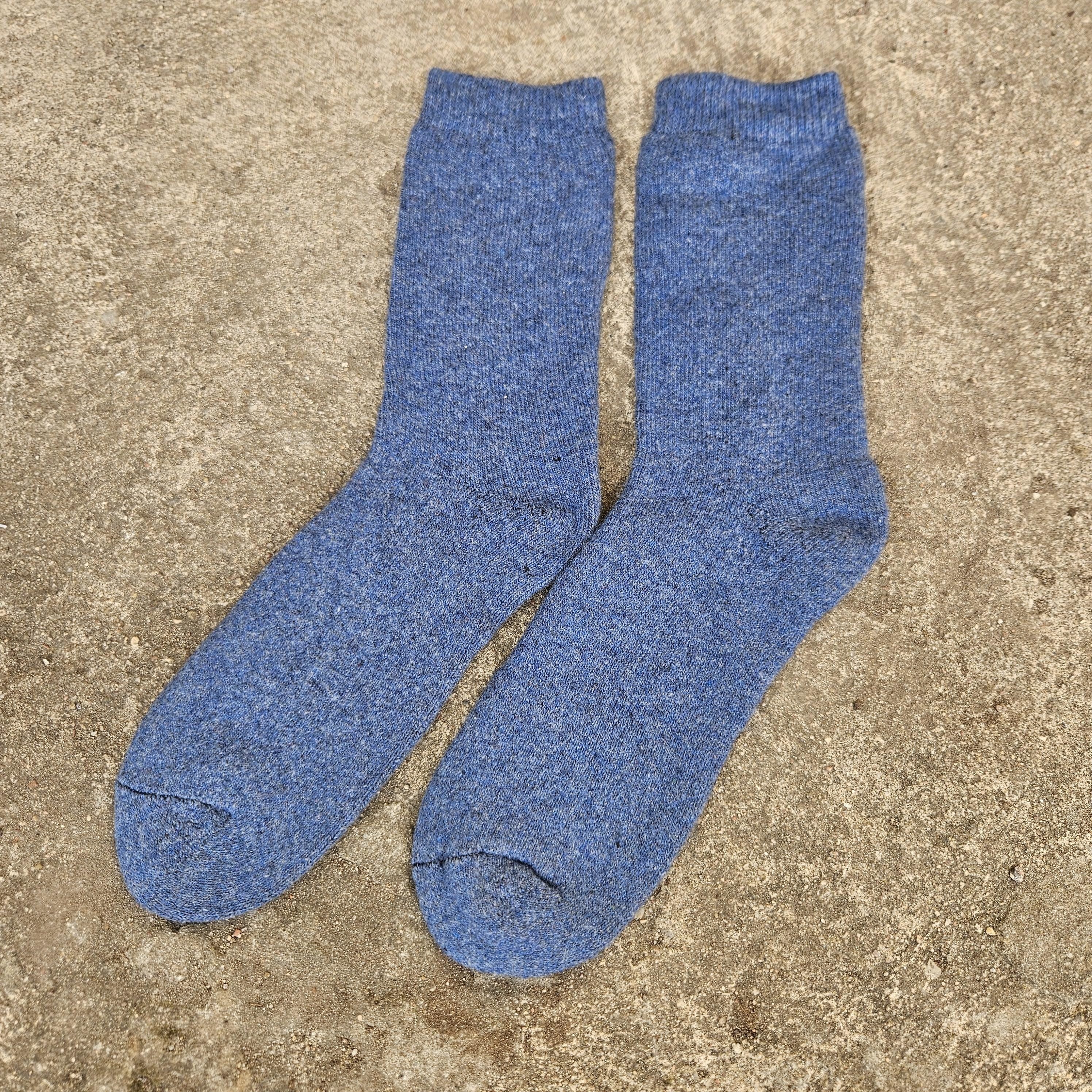 MERINO WOOL Socks thicker - Size EUR 39-42 43-46 Men Unisex Classic Brown Gray Back Navy  - Nordic walking socks Hiking everyday warm socks