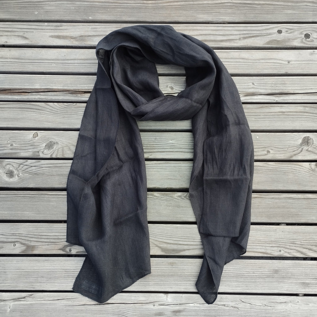 100% Linen Scarf unisex - Women Men - husband brother gift flax stole - large or skinny - Linen Gauze sheer Shawl father day present son