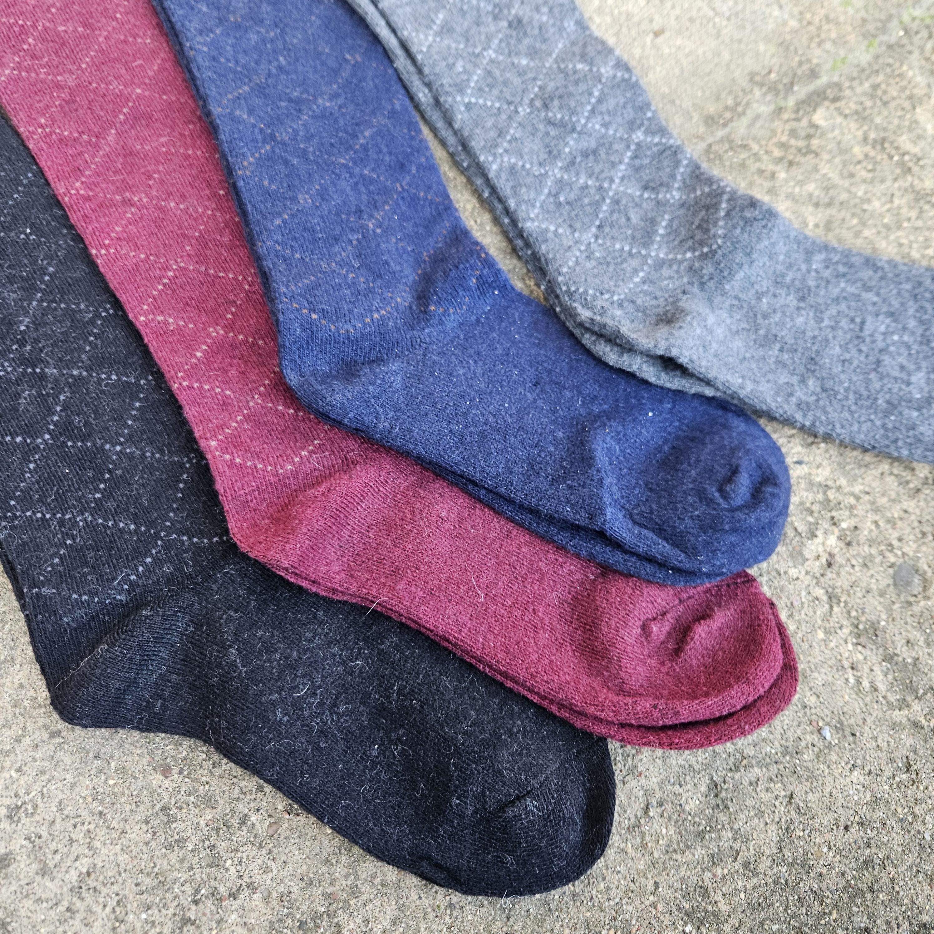 Merino Wool Socks - Knee Long Warm Wool Socks With Nordic Reindeer Design