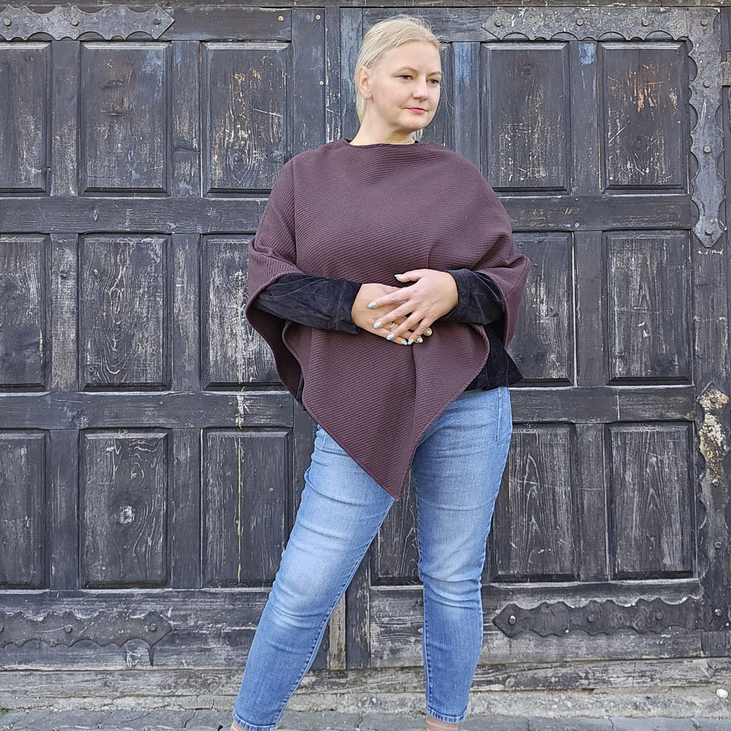 Wool Blanket Poncho - Soft Brown Wool Cape | Comfortable Unisex Hooded Shawl
