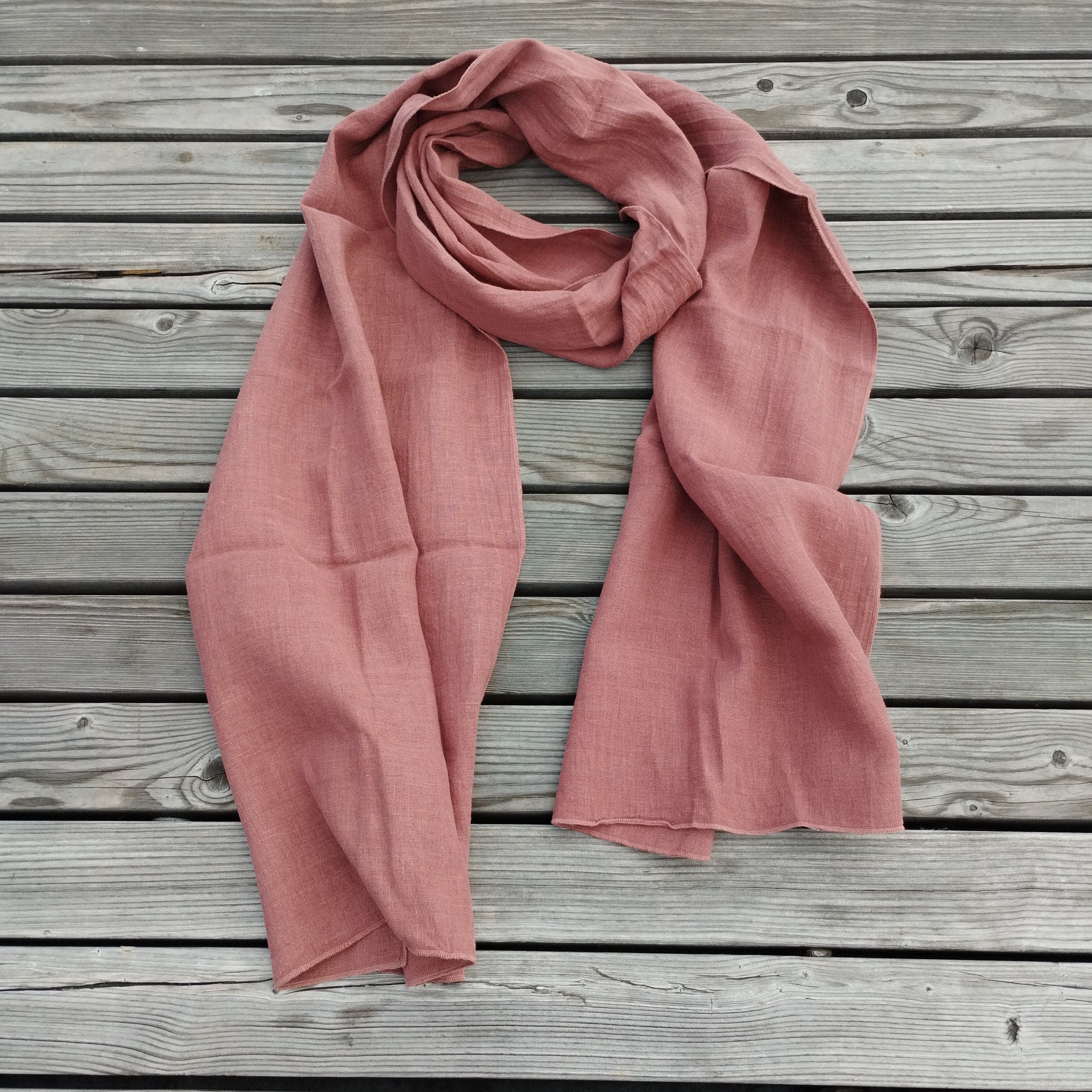 Linen Scarf Unisex - Soft Flax Gauze Sheer Wrap | Large & Skinny Eco Friendly Scarf