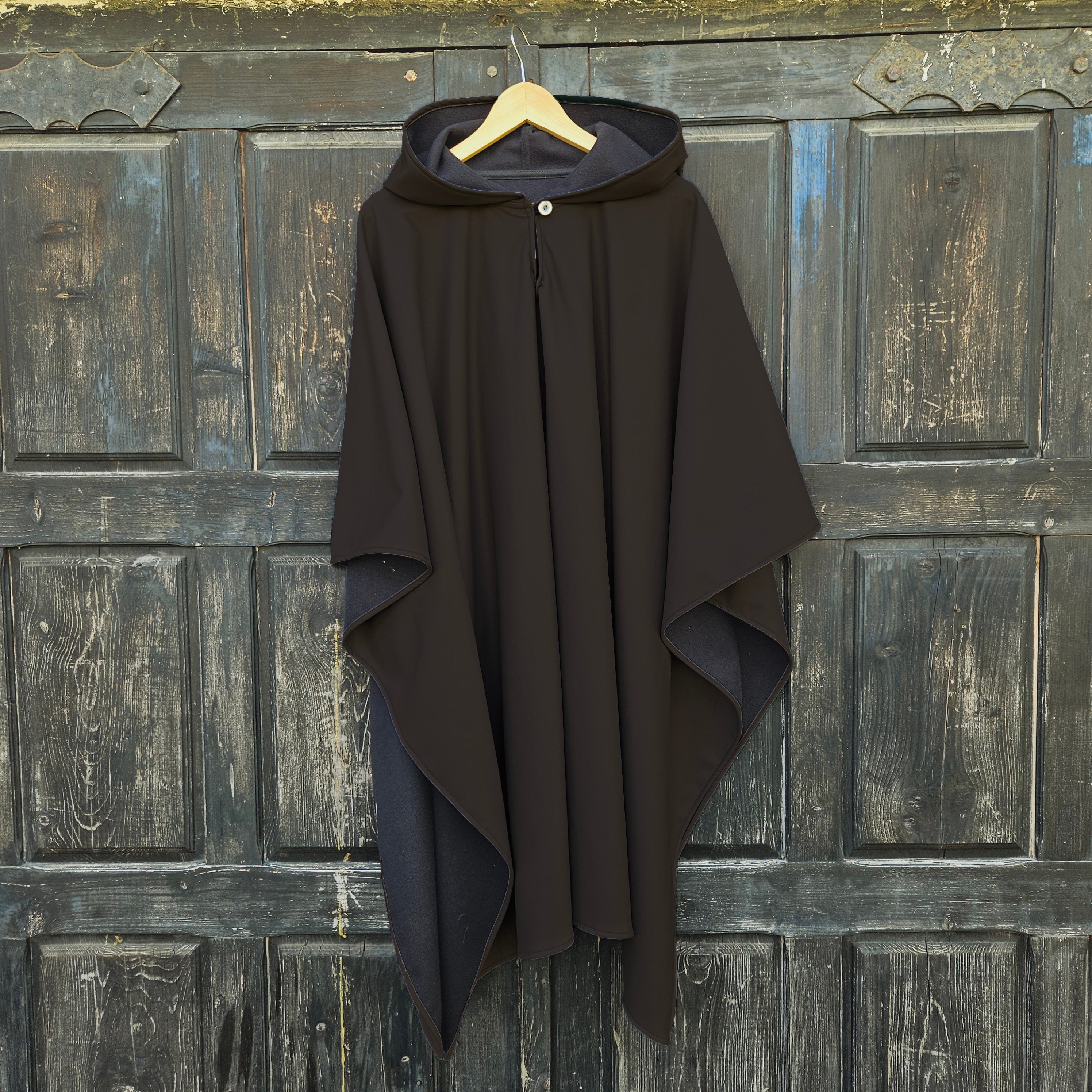 Waterproof Rain Poncho OLAND - Unisex Lightweight Hooded Ruana Cape | Windproof Outdoor Rainwear