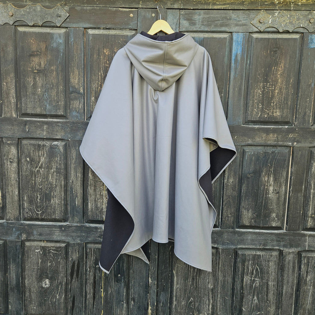Waterproof Rain Poncho OLAND - Unisex Lightweight Hooded Ruana Cape | Windproof Outdoor Rainwear