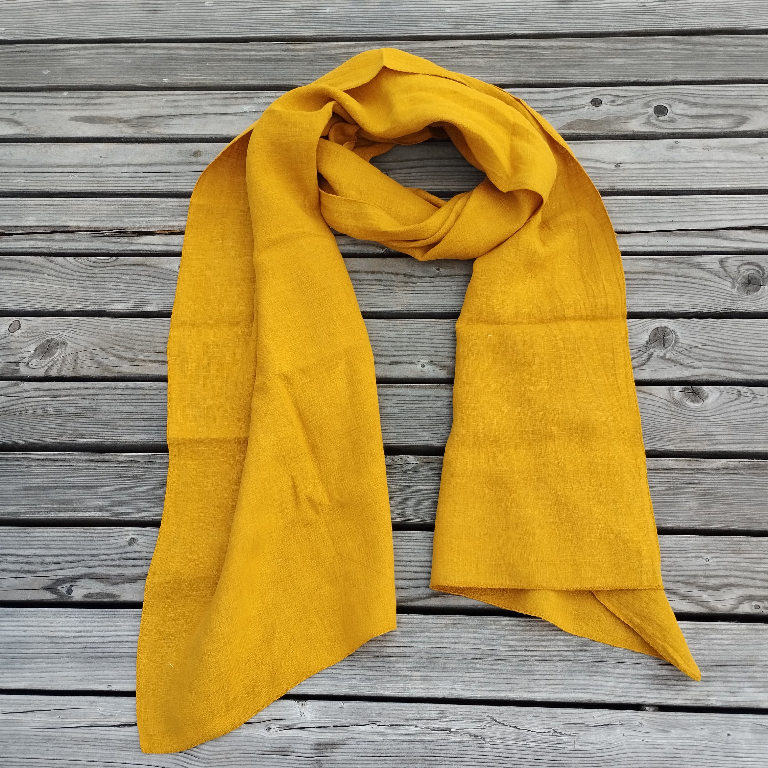 Linen Scarf - Unisex Natural Flax Sheer Soft Breathable Lightweight Stole