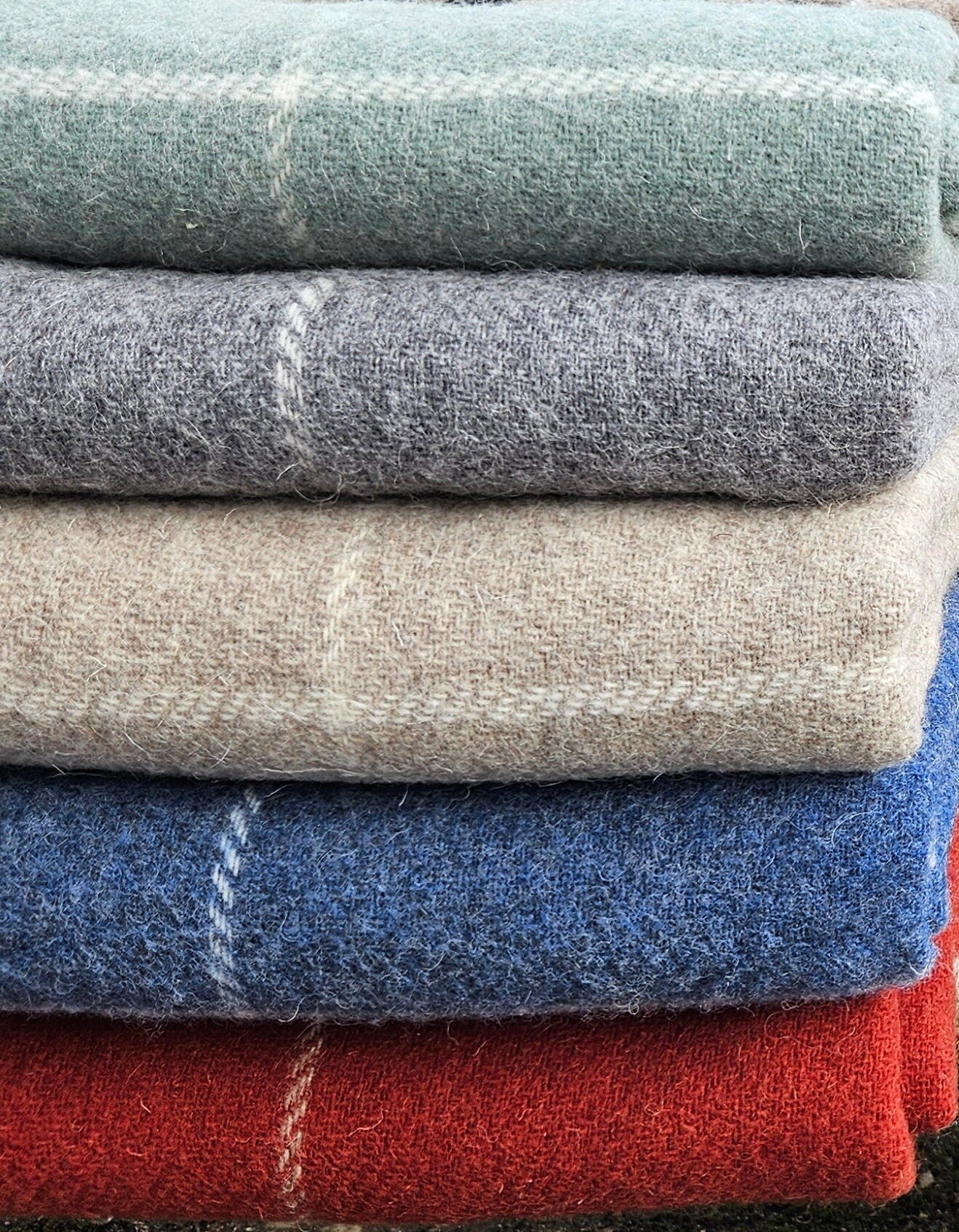 clolors for wool poncho cape serape in red blue beige green gray