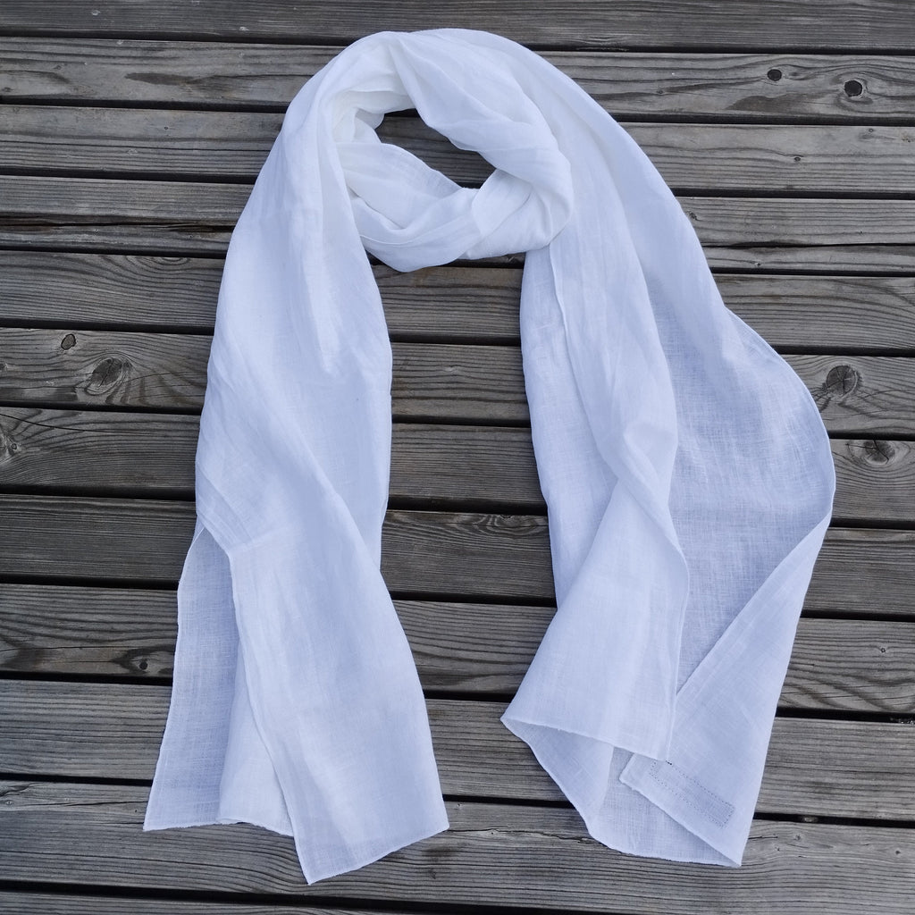 Linen Scarf Unisex – 100% Linen Gauze Shawl | Soft Sheer Flax Stole Gift
