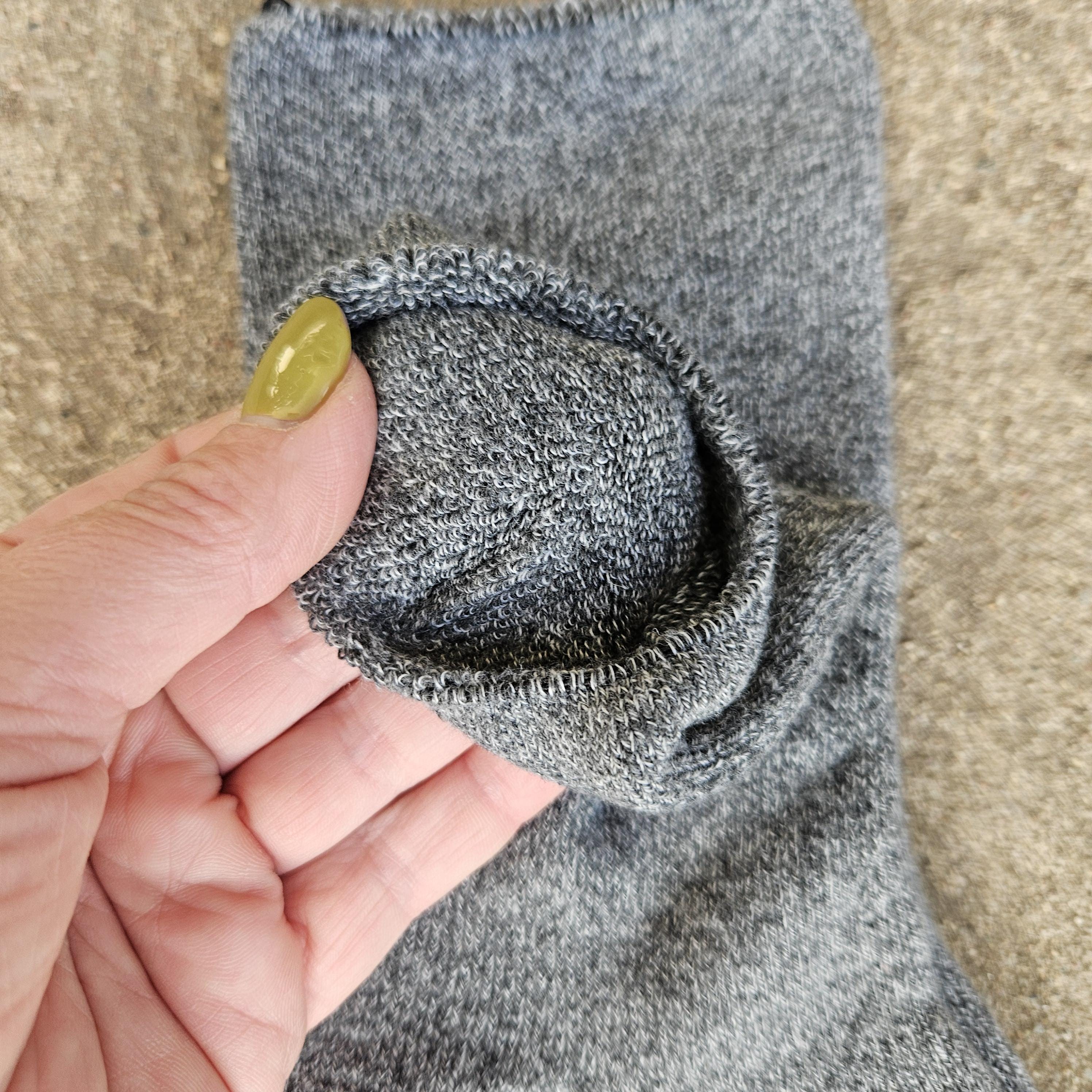 thicker MERINO WOOL Socks gray Diabetic - Size EUR 39-46 Nordic warm ankle socks for men or women Unisex Diabetic Wide Non-Binding Top