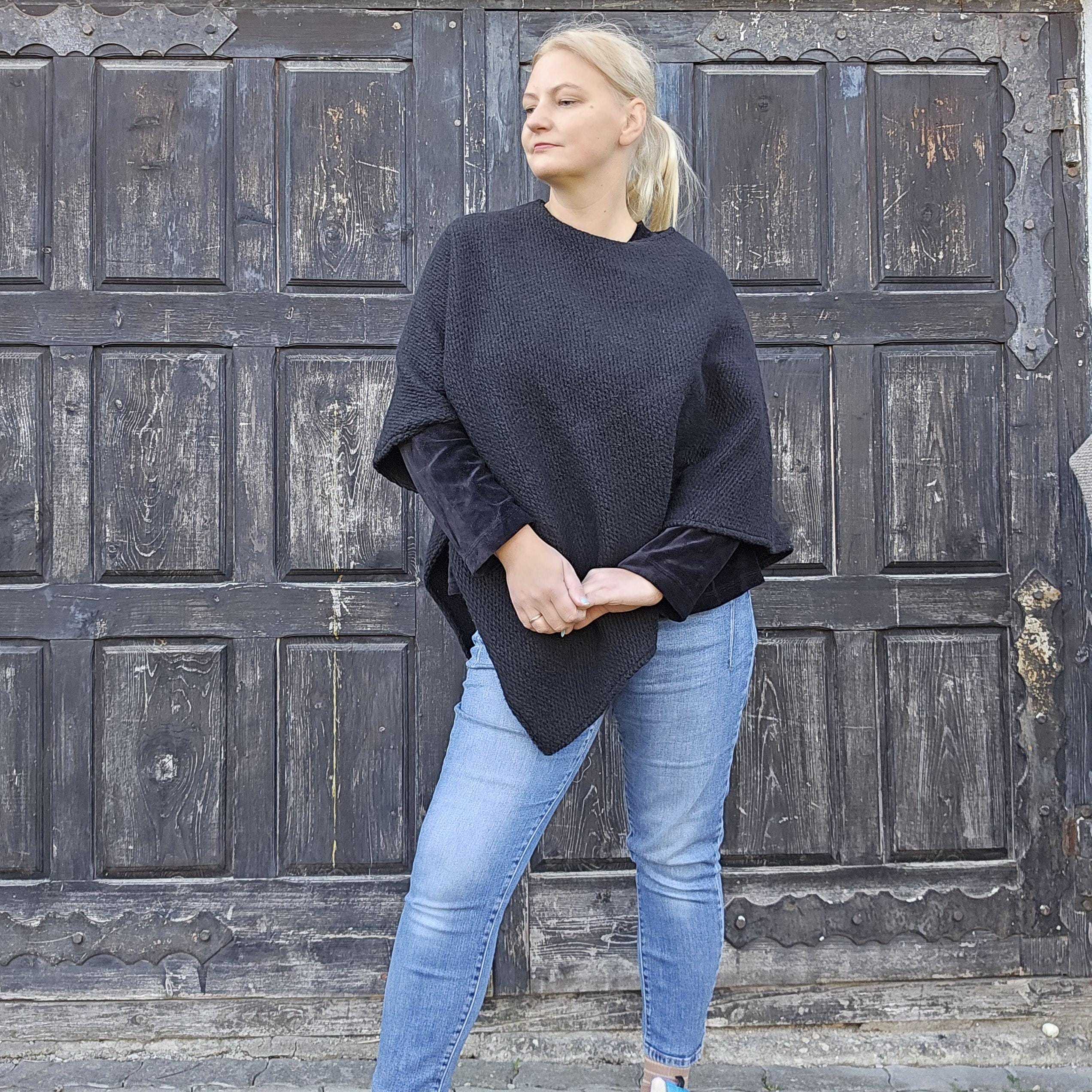 Wool Blanket Poncho – Hooded Wool Cape | Comfortable Outdoor Cape, Unisex