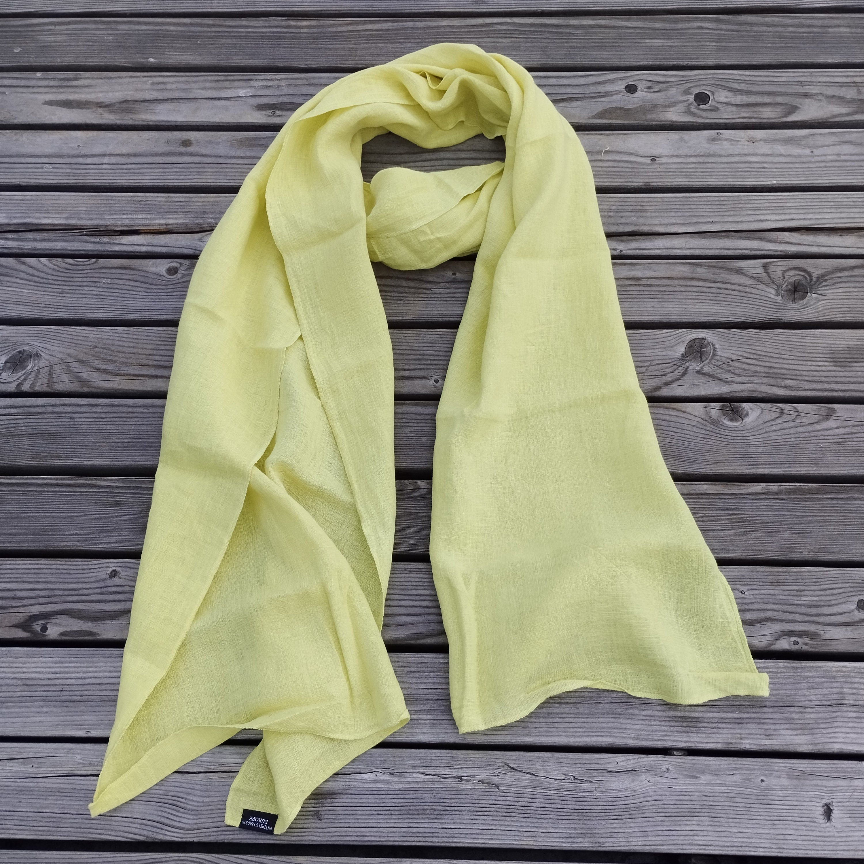 Linen Scarf Unisex – Soft Breathable Gauze Wrap, Large & Skinny Flax Stole Gift