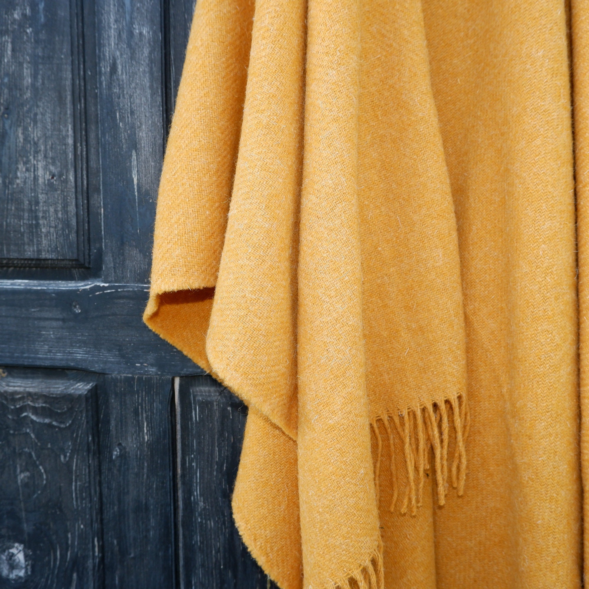 Wool Blanket Poncho – Hooded Wool Cape with Fringes | Cozy Winter Wrap
