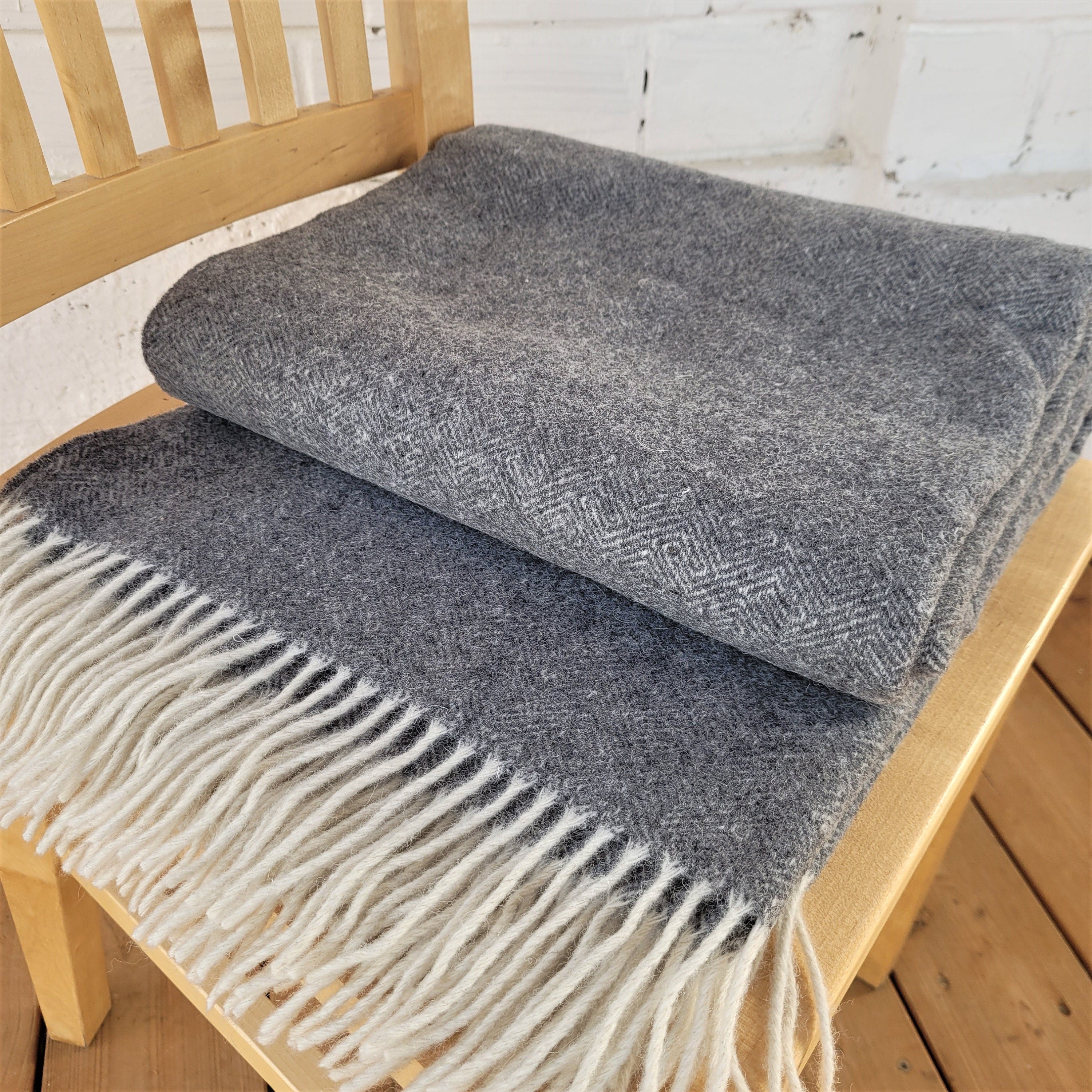 LOTA natural wool blanket in net pattern Merino wool washable couch sofa  throw plaid natural lightweight aesthetic reversible minimalist