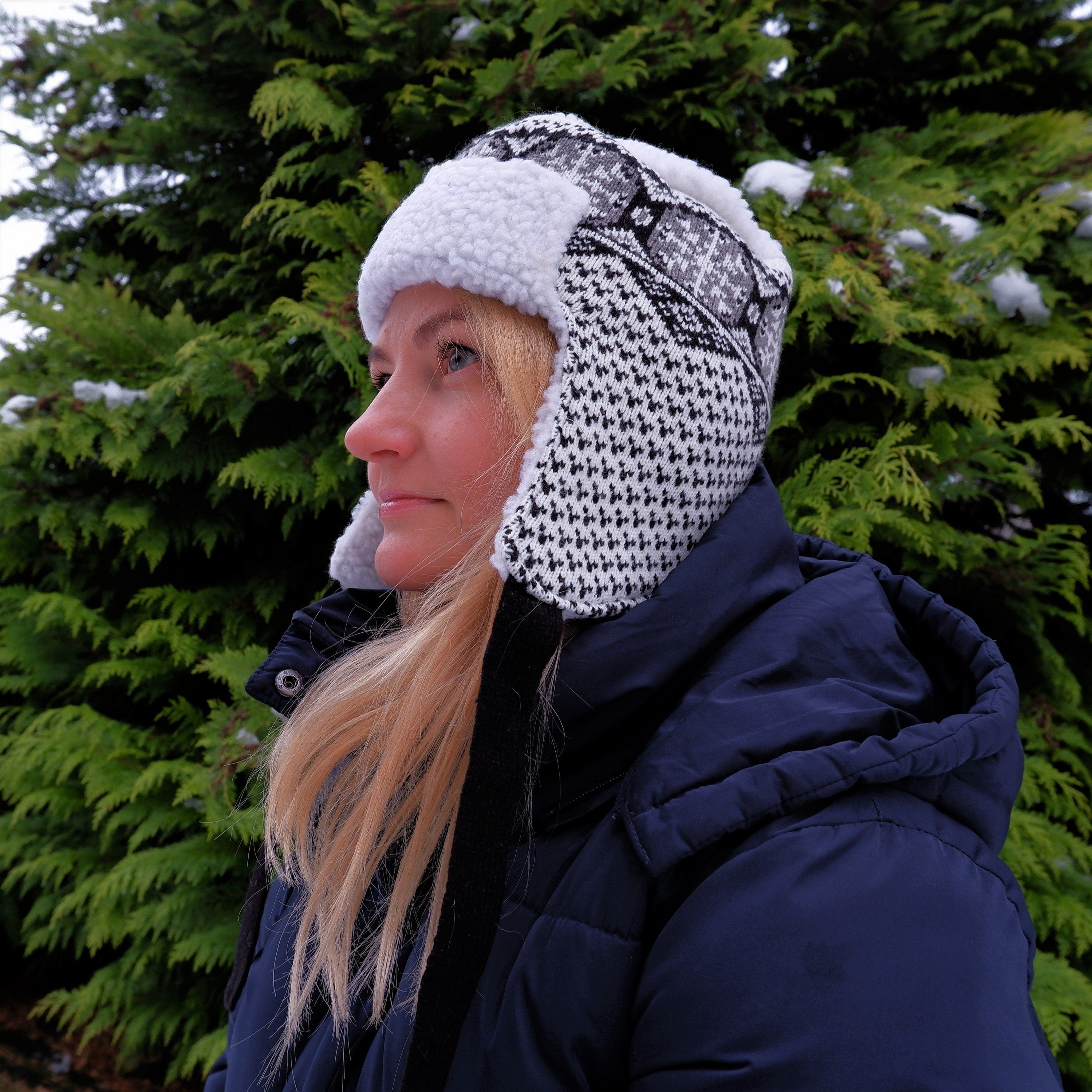 Wool Trapper Hat – Unisex Winter Pilot Hat With Faux Fur Lining & Earflaps