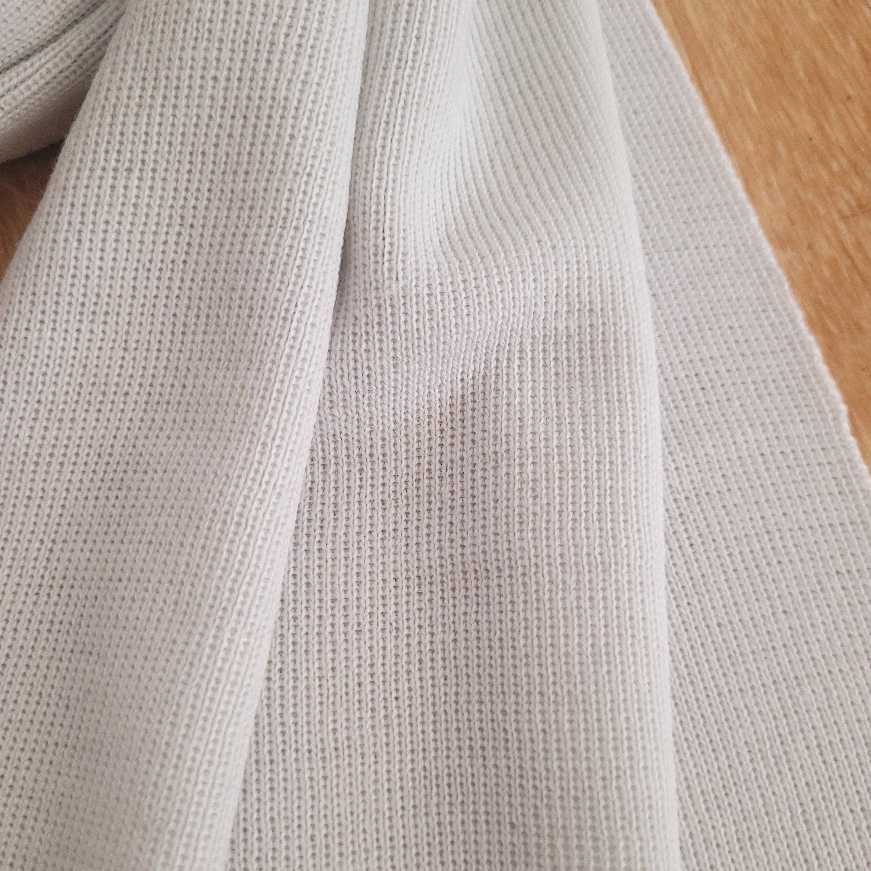 Merino Wool Scarf – Lightweight, Soft, Washable Winter Neck Warmer in Bone White