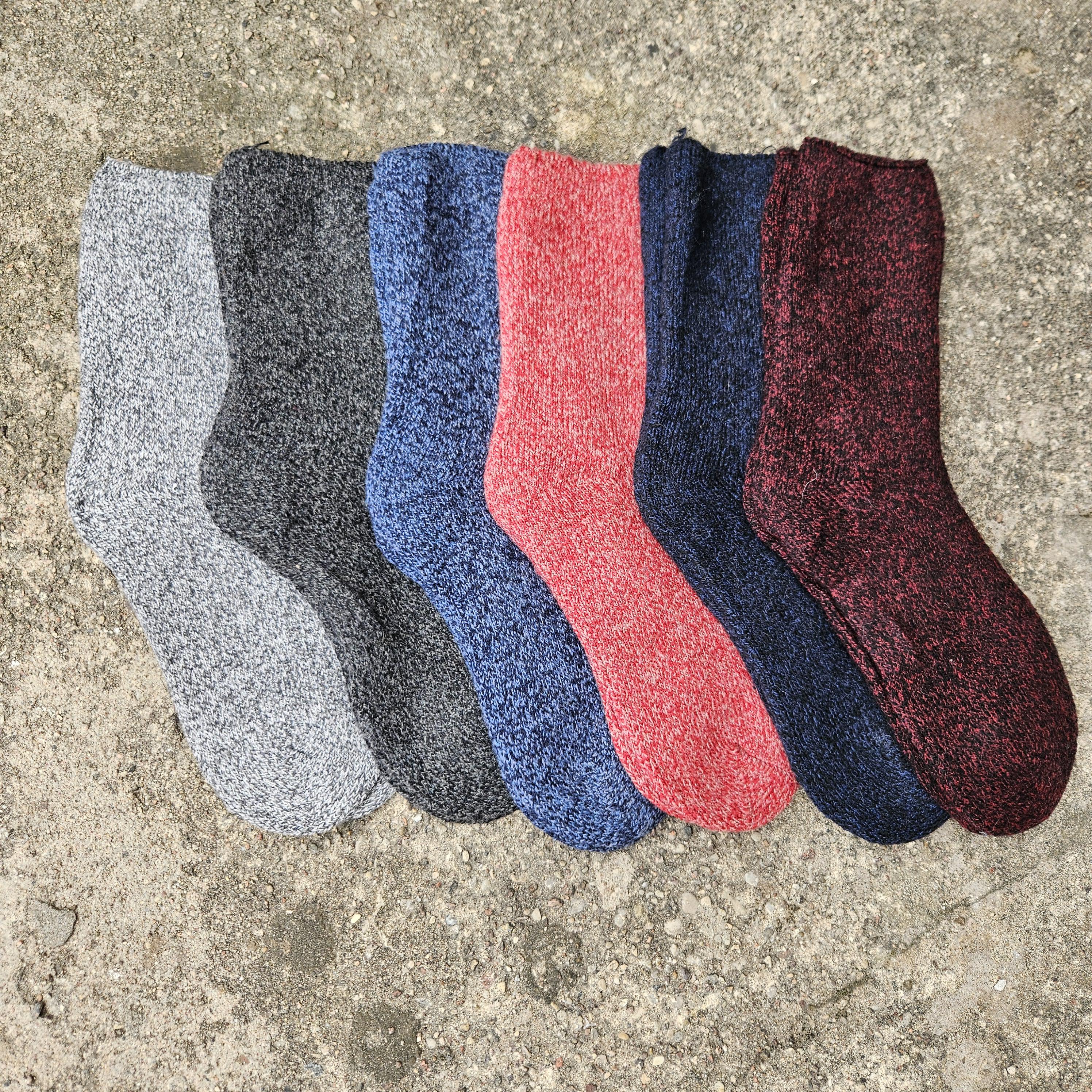 Alpaca Wool Socks – Thick Diabetic Non-Binding Top, Wide Ankle Socks for Swollen Feet