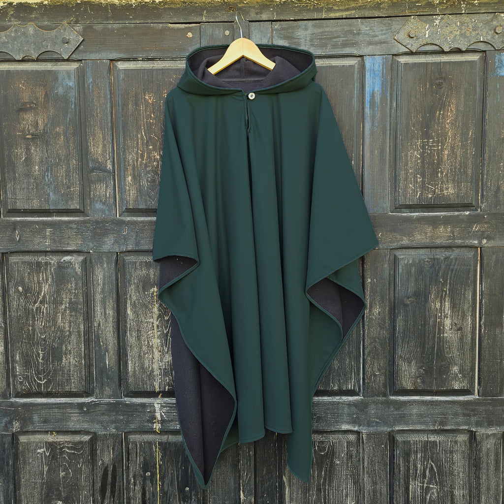 Waterproof Rain Poncho OLAND - Unisex Lightweight Hooded Ruana Cape | Windproof Outdoor Rainwear