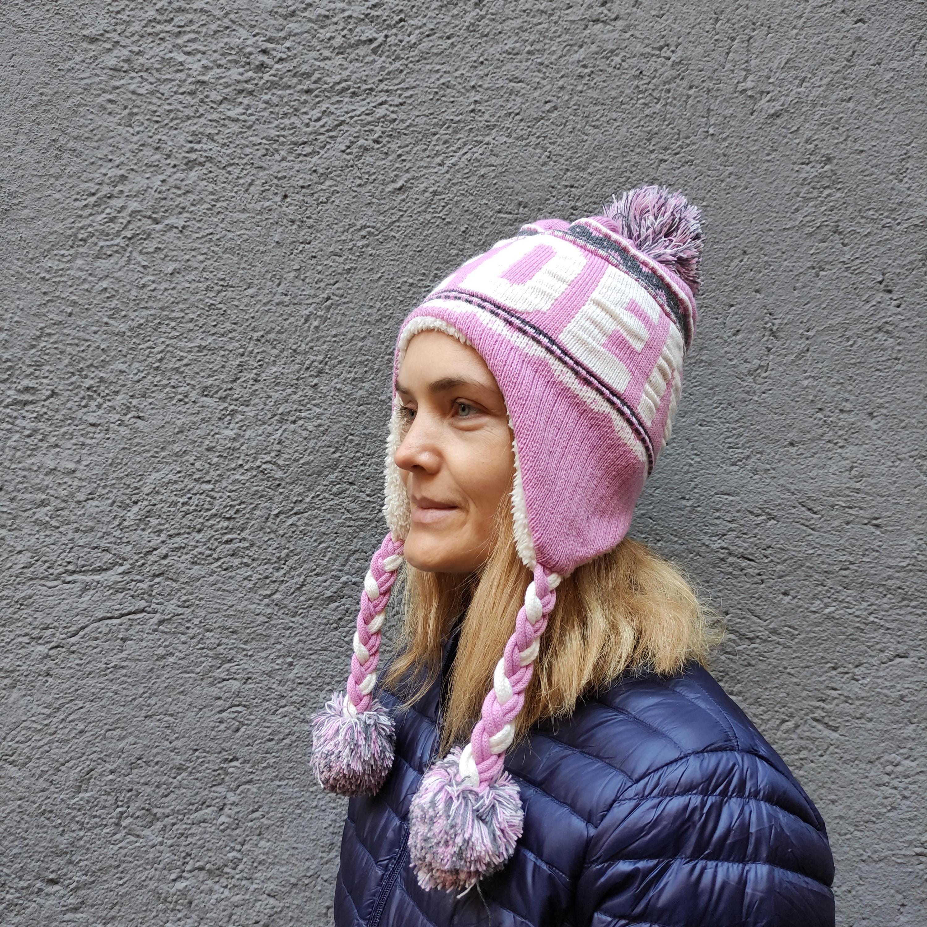 Merino Wool Hat - Soft Warm Winter Earflap Hat with Fleece Lining | Breathable Knitted Beanie
