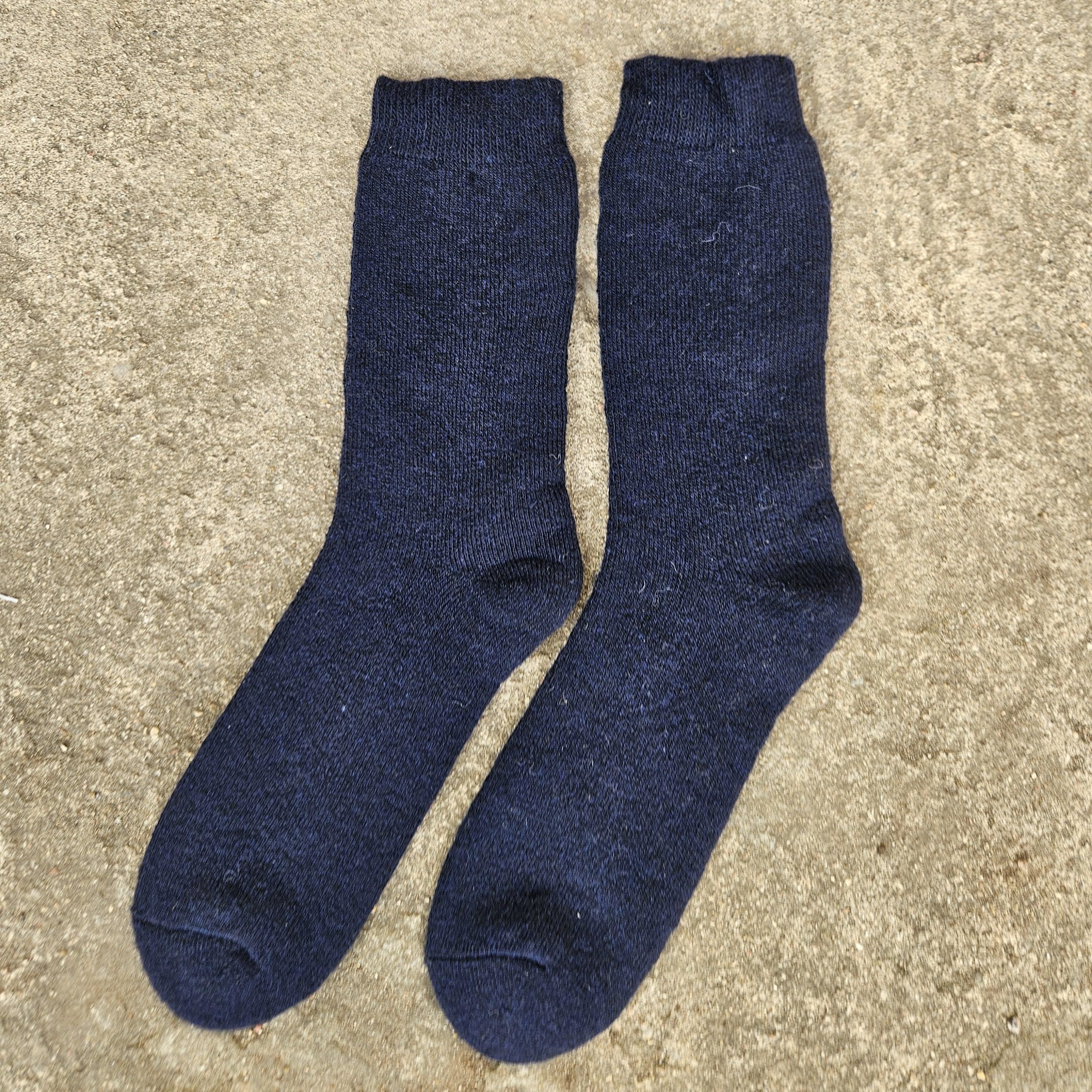 MERINO WOOL Socks thicker - Size EUR 39-42 43-46 Men Unisex Classic Brown Gray Back Navy  - Nordic walking socks Hiking everyday warm socks