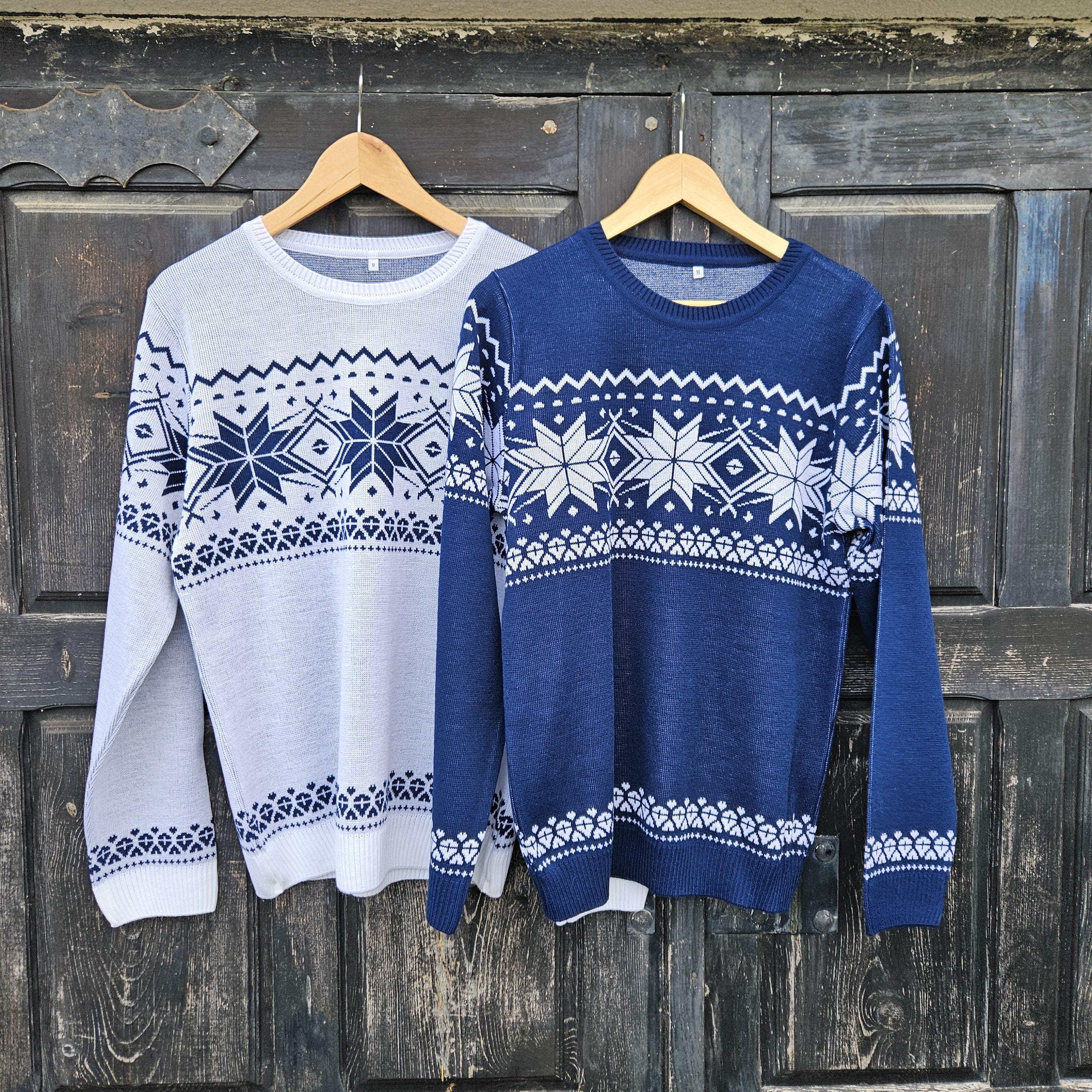 Scandinavian Wool Jumper – Lightweight Organic Wool Blend Pullover With Snowflake Pattern