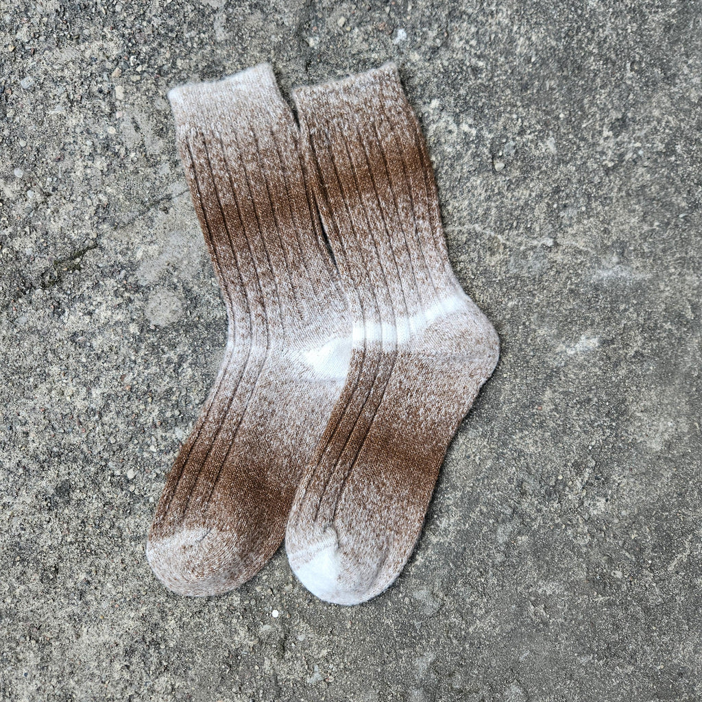 WOOL Socks gray brown Ombre - Size EUR 35-43  ankle socks for men women Unisex