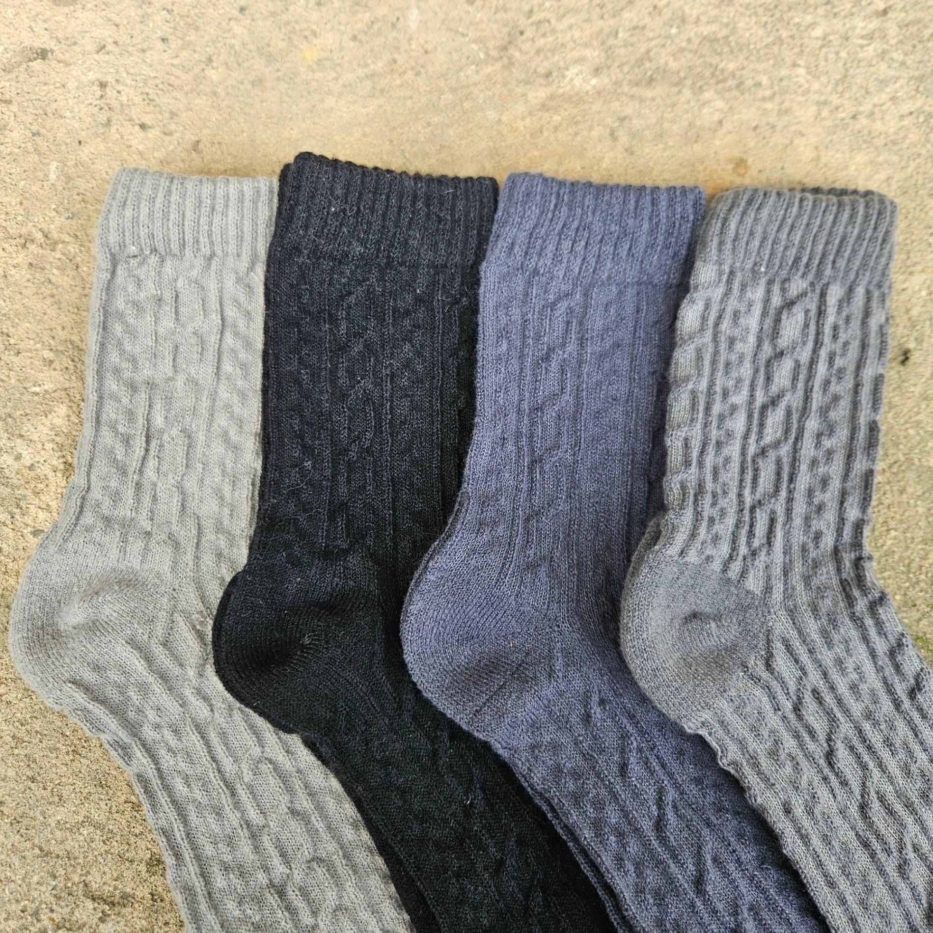 Thin Merino Wool Socks - Lightweight Gray Nordic Warm Hiking Socks For Men & Women