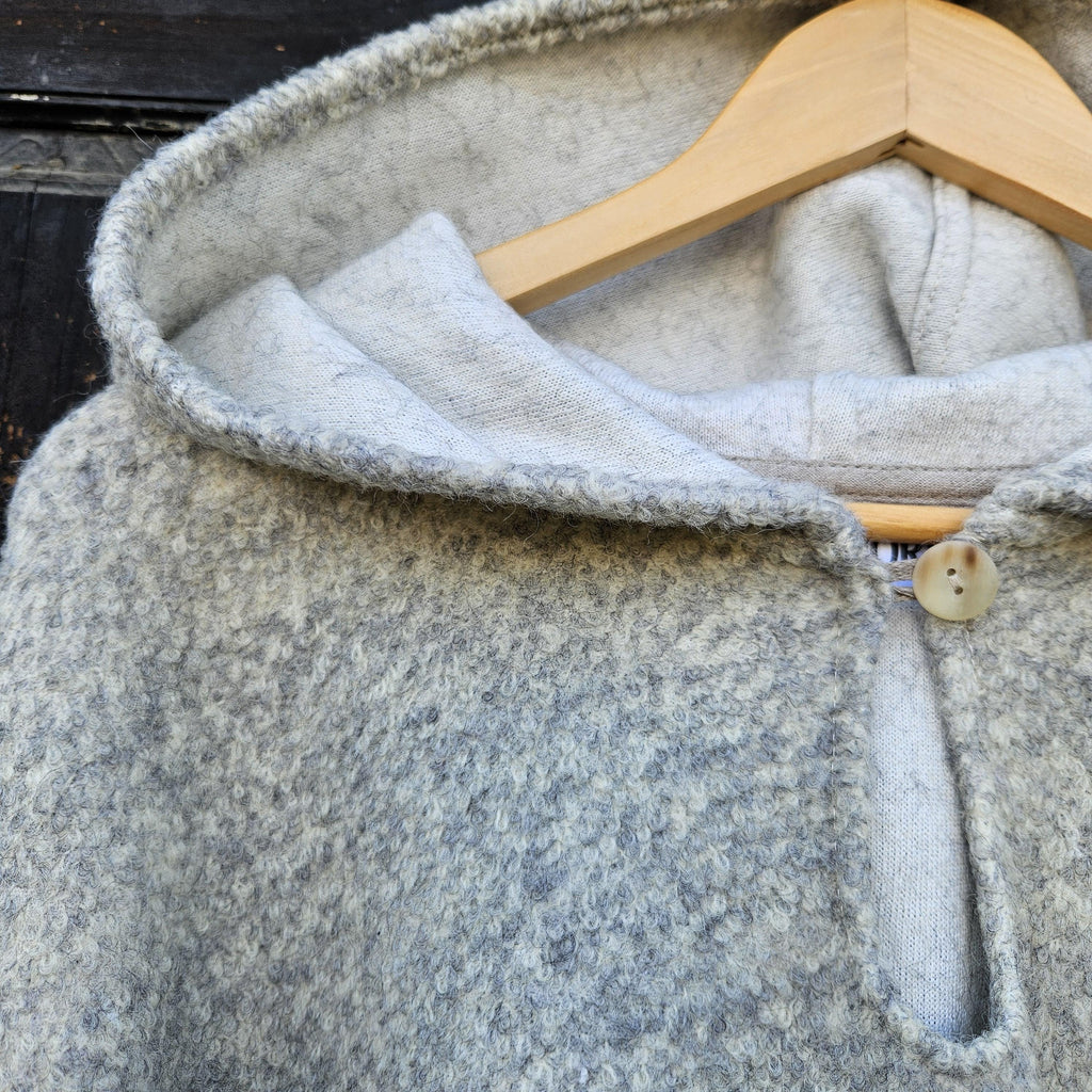 Wool poncho OLAND - Unisex ruana cape NAVY wool blanket poncho with or without  hood - Comfortable cape cloak shawl outdoor for men women